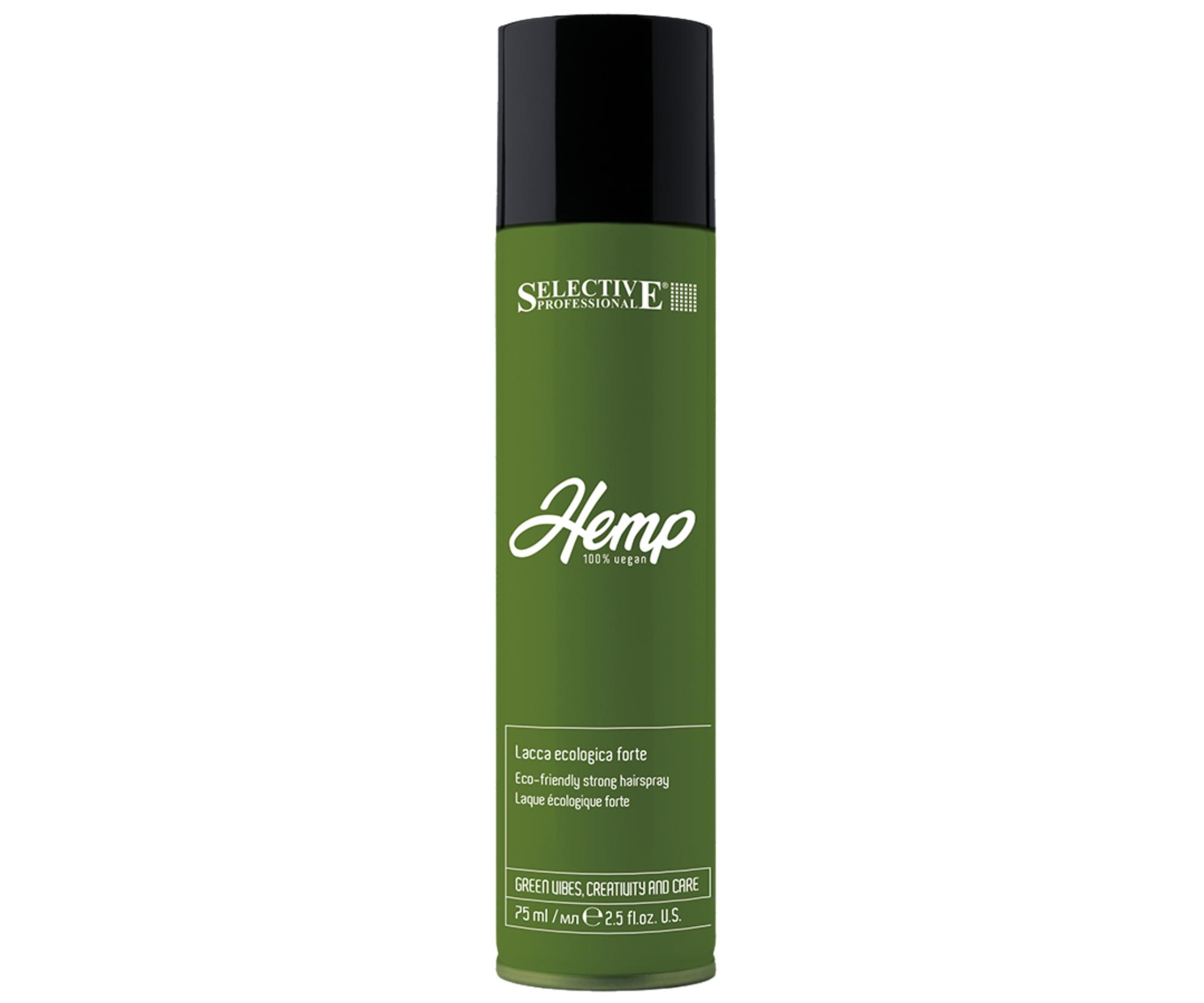 E-shop Ekologický lak na vlasy bez plynu so silnou fixáciou Selective Professional Hemp Eco-Friendly Strong Hairspray - 75 ml + darček zadarmo