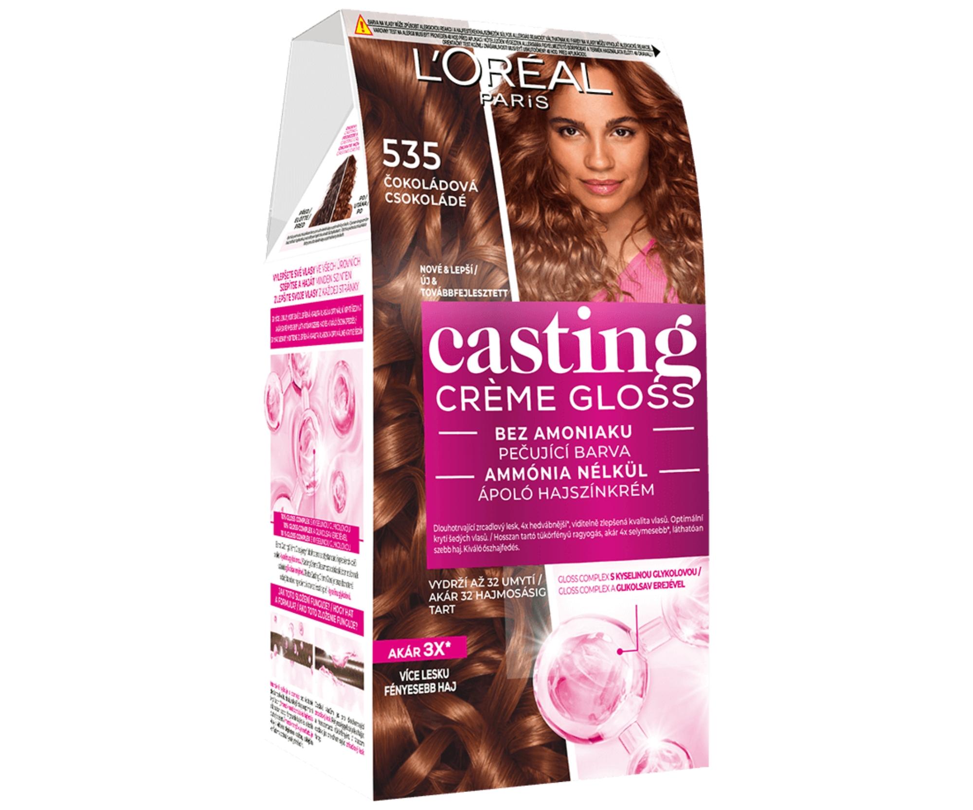 E-shop Preliv bez amoniaku Loréal Casting Créme Gloss - 535 čokoládová - L’Oréal Paris + darček zadarmo