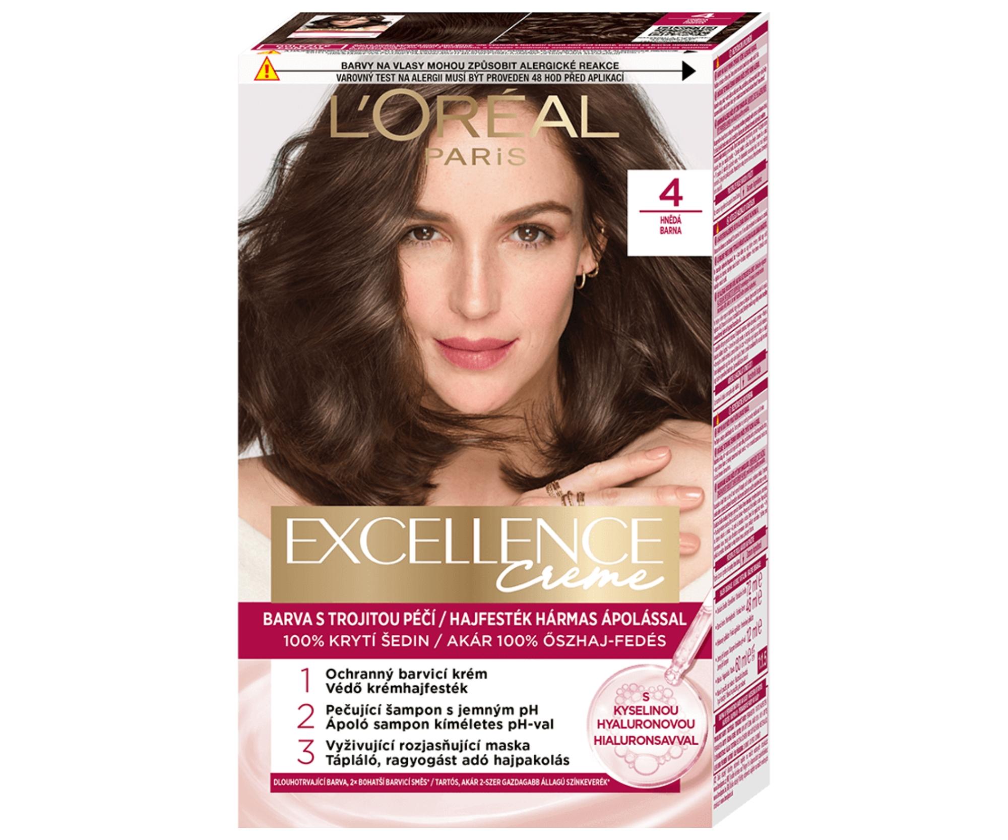 E-shop Permanentná farba Loréal Excellence Creme - 4 hnedá - L’Oréal Paris + darček zadarmo