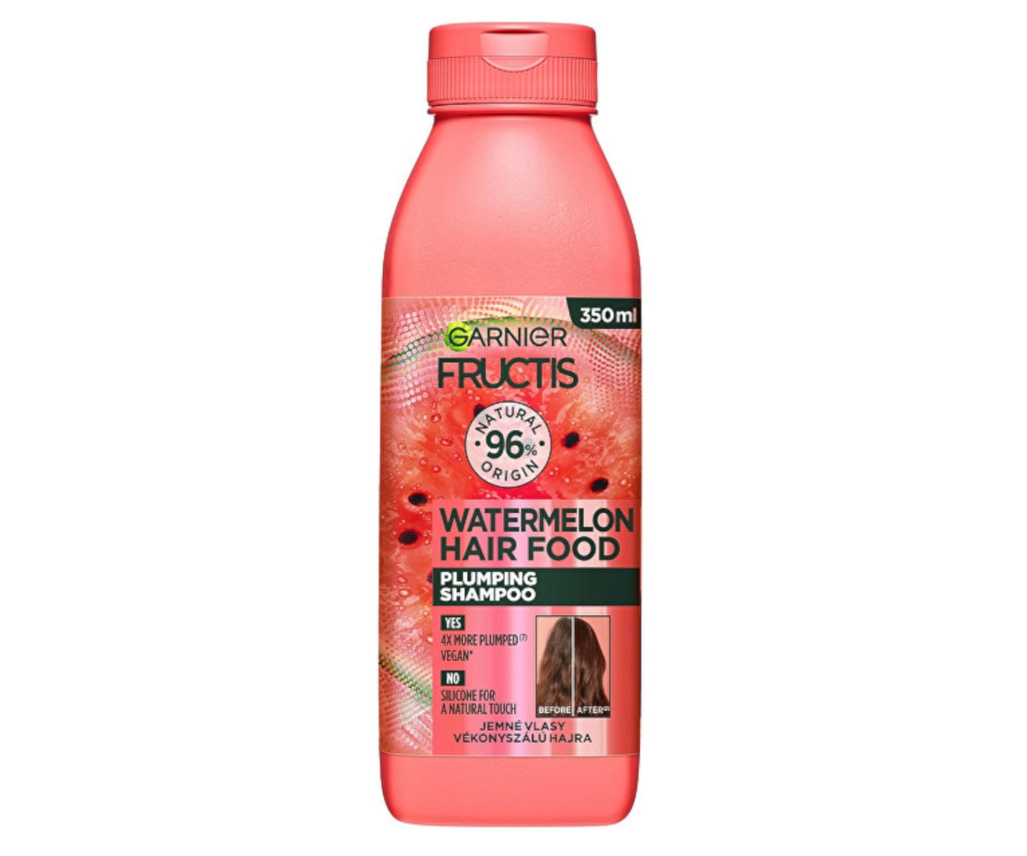 E-shop Šampón pre jemné vlasy bez objemu Garnier Fructis Watermelon Hair Food - 350 ml + darček zadarmo