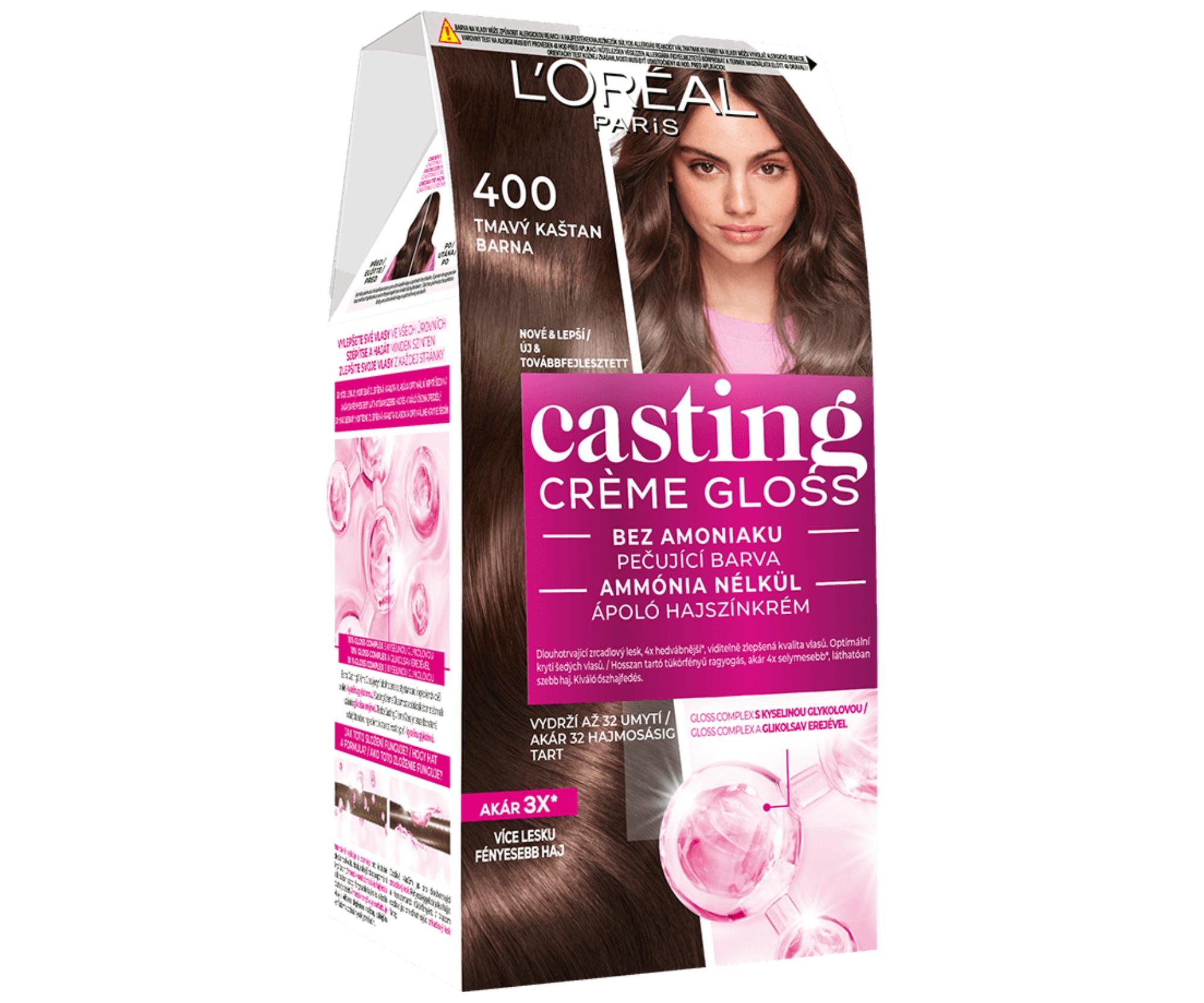 E-shop Preliv bez amoniaku Loréal Casting Créme Gloss - 400 tmavý gaštan - L’Oréal Paris + darček zadarmo