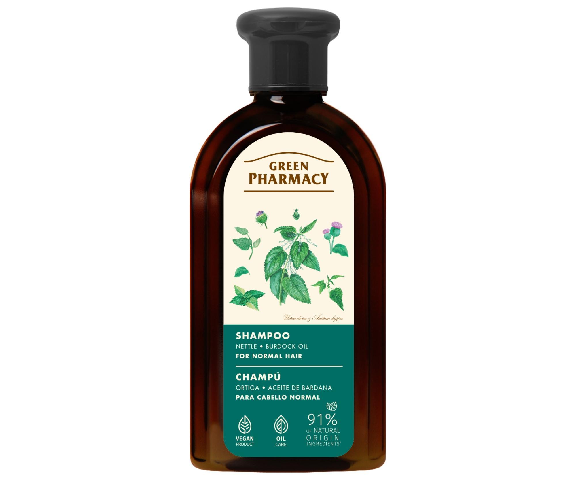 E-shop Šampón pre normálne vlasy so žihľavou a lopúchovým olejom Green Pharmacy - 350 ml