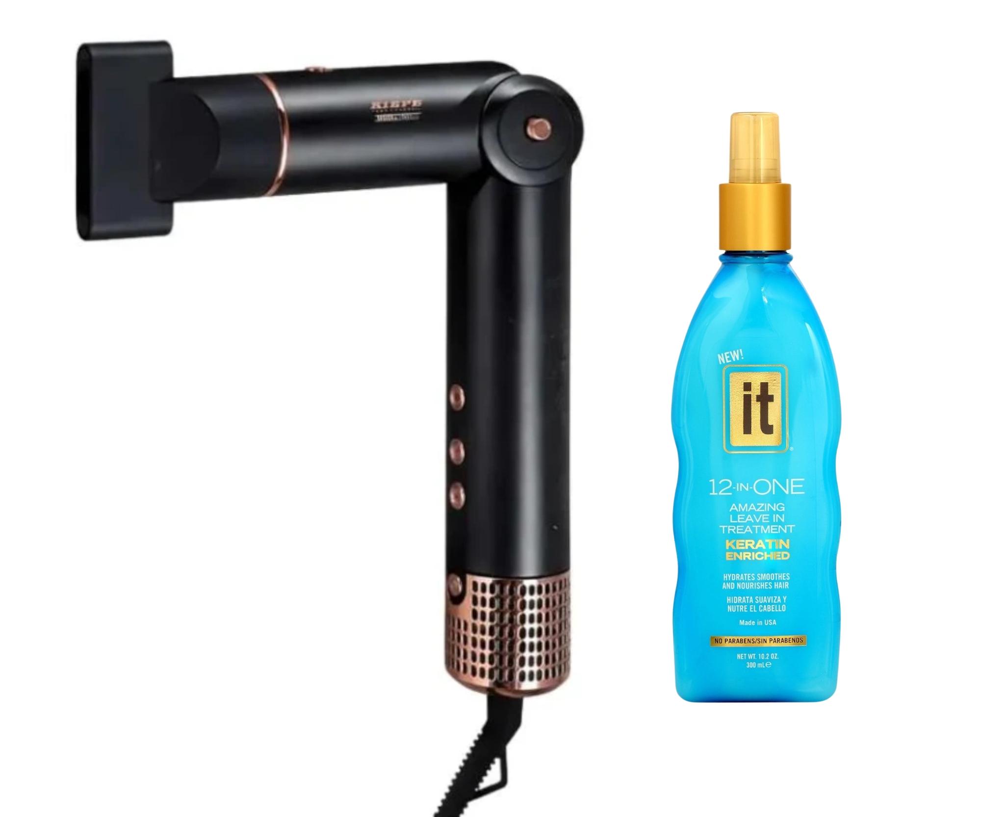 Multifunkčný kulmofén Kiepe Professional Home Precision AirFlex - 1500 W, čierny + kondicionér It Haircare 300 ml zadarmo + darček zadarmo