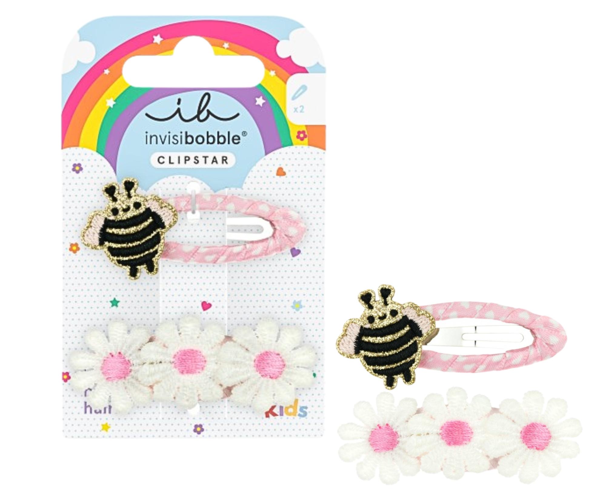 E-shop Detské sponky do vlasov pukačky Invisibobble Clipstar Happy Spring Bee - 2 ks + darček zadarmo