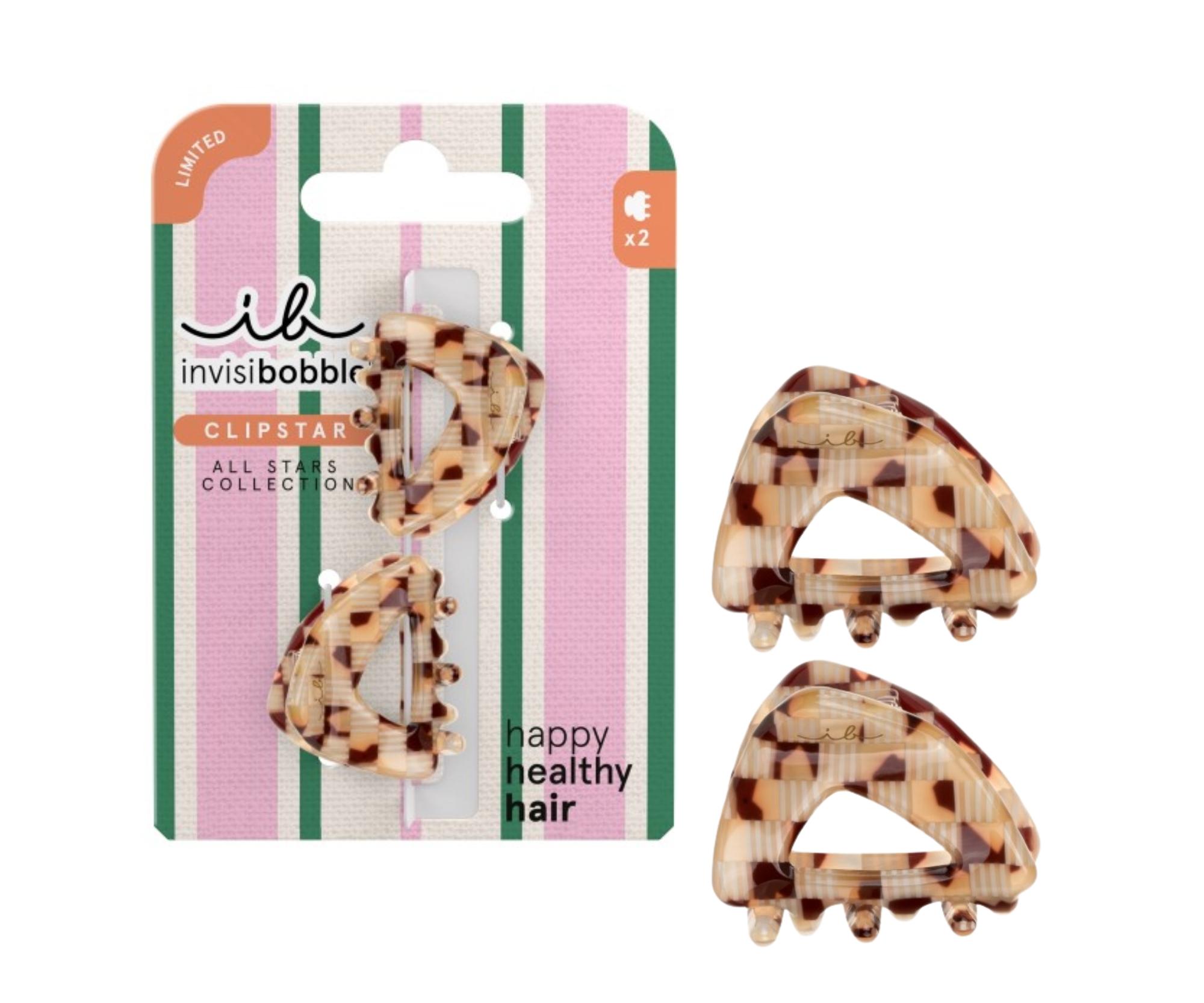E-shop Škripce do vlasov Invisibobble Clipstar XS All Stars Golden Caddie - 2 ks, jantárové hnedé + darček zadarmo