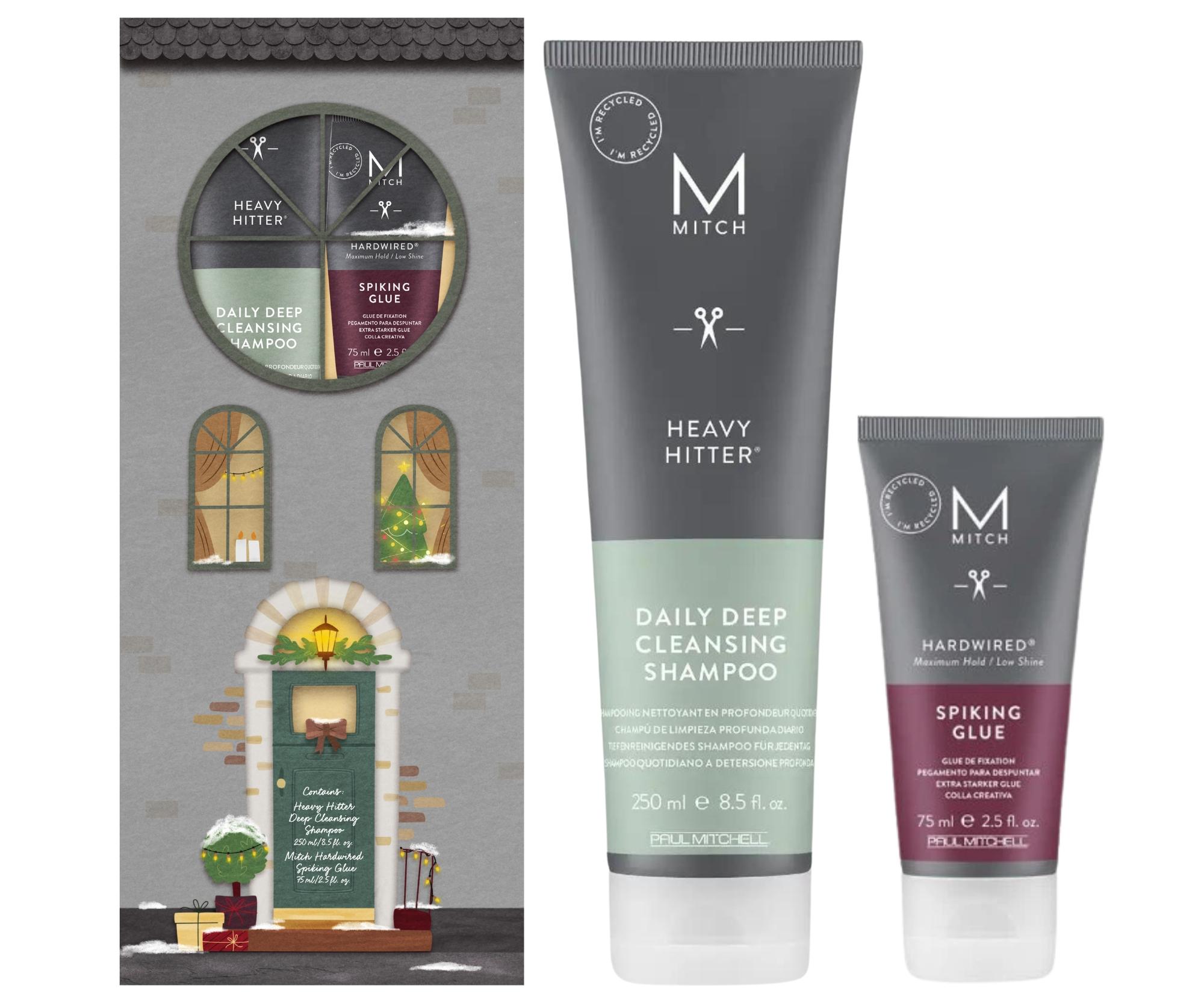 Pánska darčeková sada na starostlivosť a styling vlasov Paul Mitchell Mitch Wash  a  Style Heavy Duo + darček zadarmo