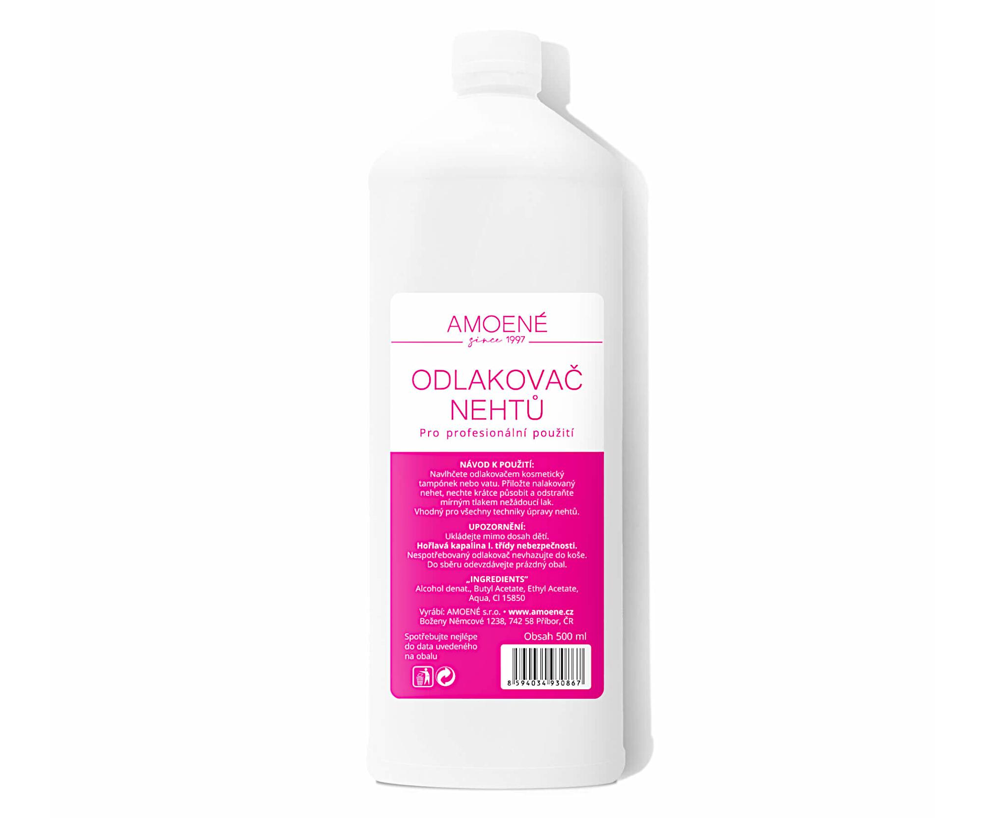 E-shop Profesionálny odlakovač nechtov Amoené - 500 ml (011402M500P) + darček zadarmo