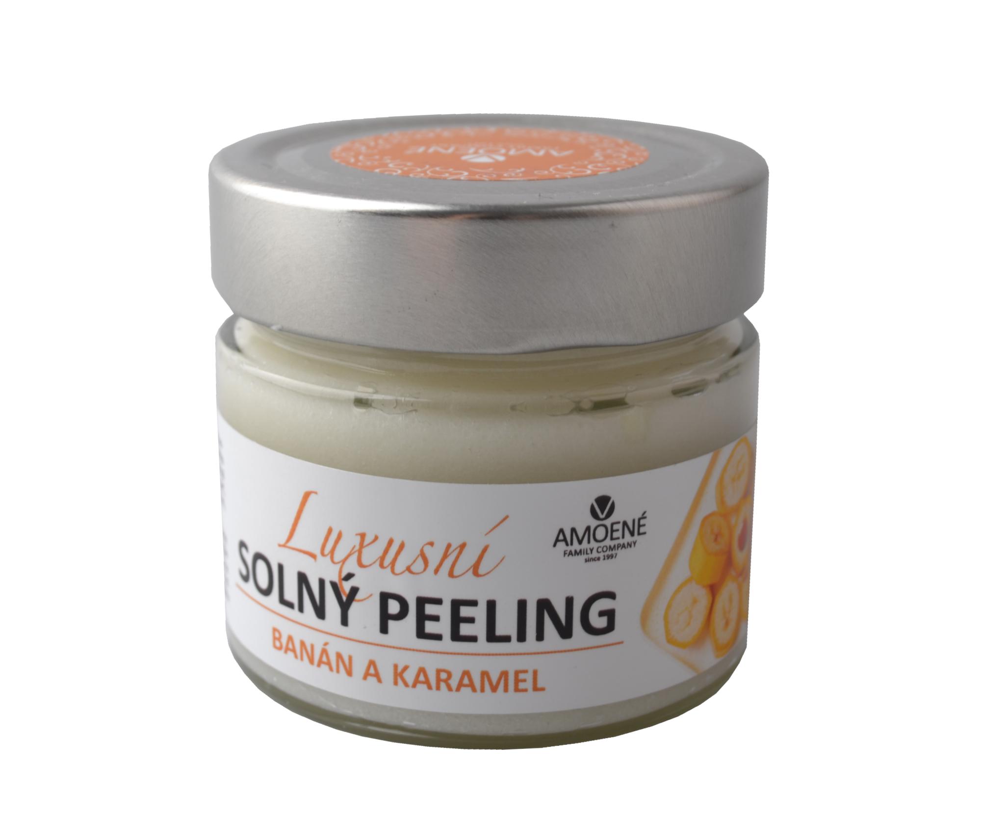 E-shop Luxusný soľný telový peeling s banánom a karamelom Amoené - 250 ml (012A5150BAS) + darček zadarmo