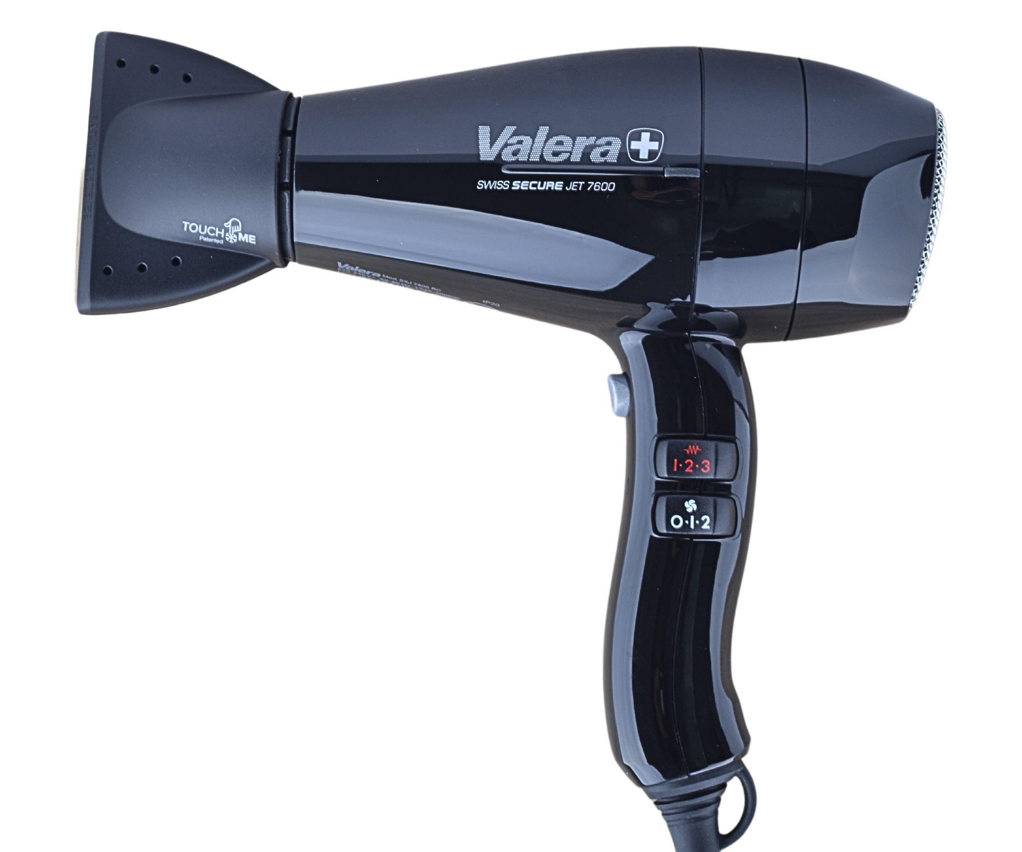 E-shop Profesionálny fén na vlasy s prúdovým chráničom Valera Swiss Secure Jet 7600 - 2000 W, čierny (SXJ 7600 RC) + darček zadarmo