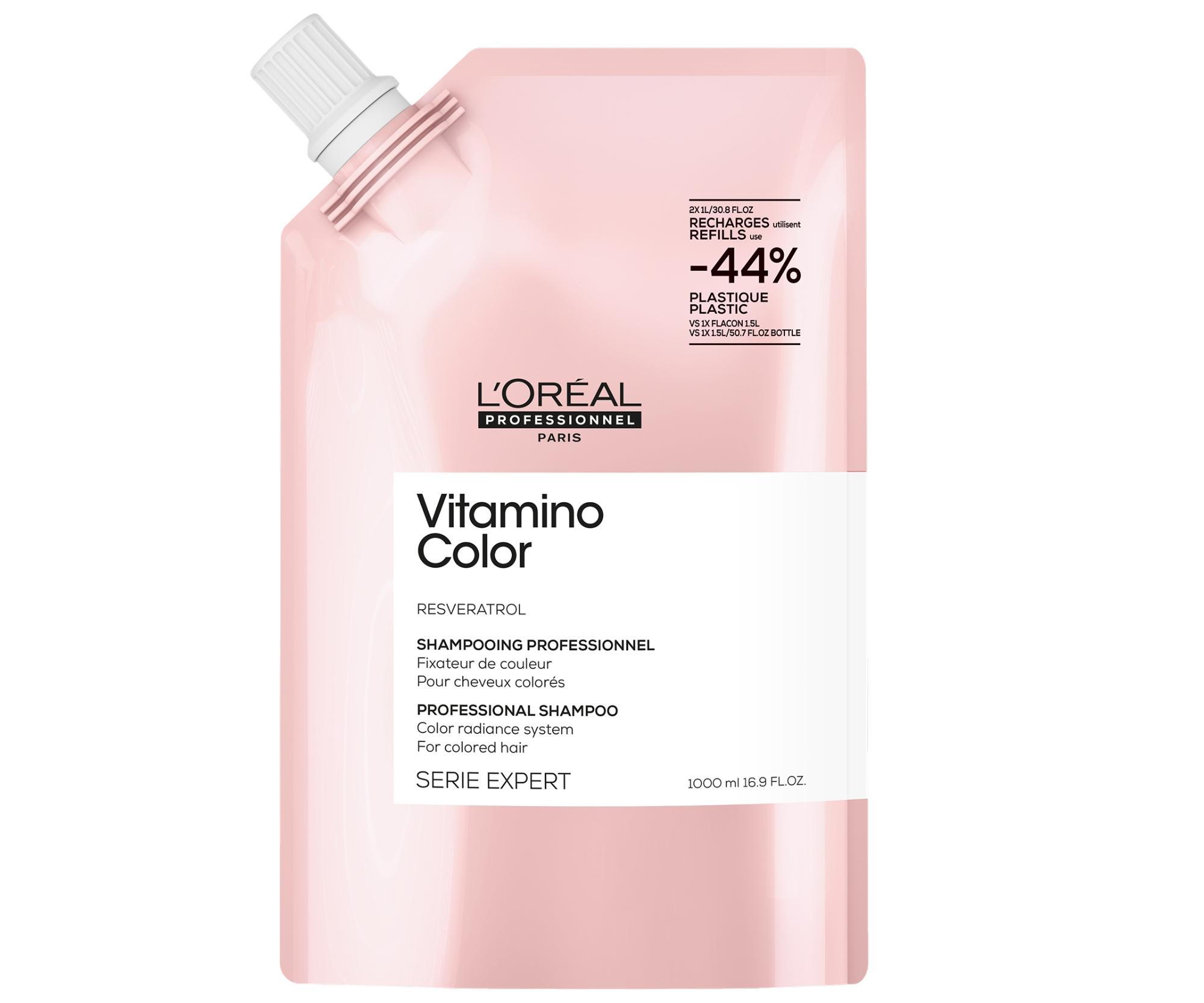 E-shop Šampón pre žiarivosť farby vlasov Loréal Professionnel Vitamino Color - 1000 ml, náhradná náplň - L’Oréal Professionnel + darček zadarmo