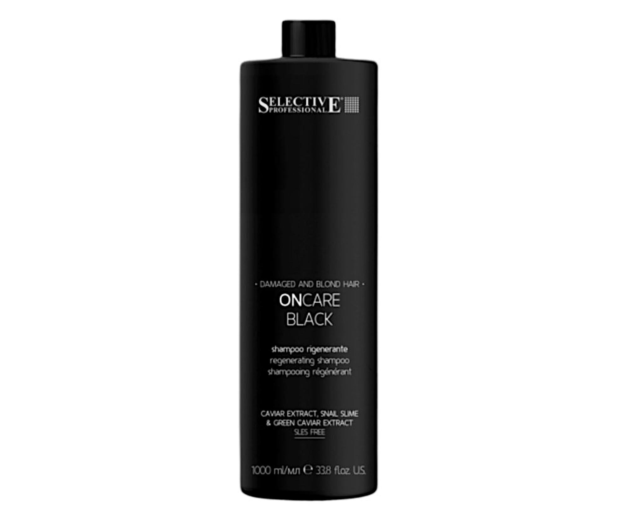 E-shop Regeneračný šampón pre poškodené vlasy Selective Professional OnCare Black Regenerating Shampoo - 1000 ml + darček zadarmo