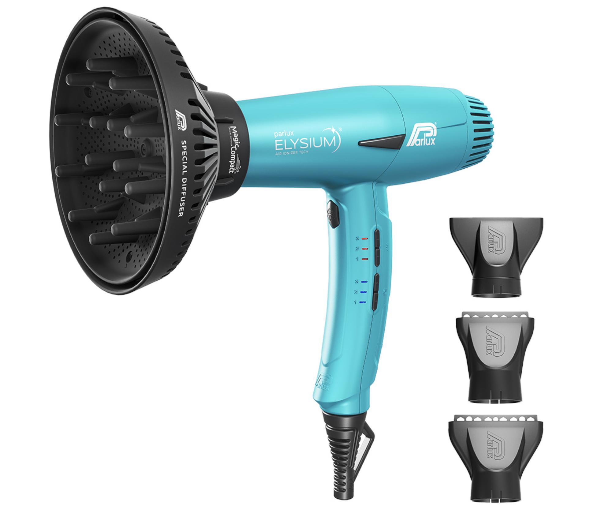 E-shop Profesionálny fén na vlasy s difuzérom Parlux Elysium Galaxy Blue - 2300 W, azúrový + darček zadarmo