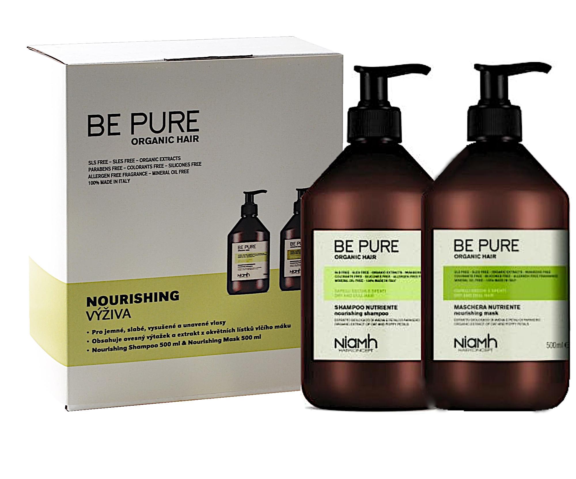 E-shop Darčeková sada na starostlivosť o suché a oslabené vlasy Niamh Be Pure Nourishing (1352B) + darček zadarmo