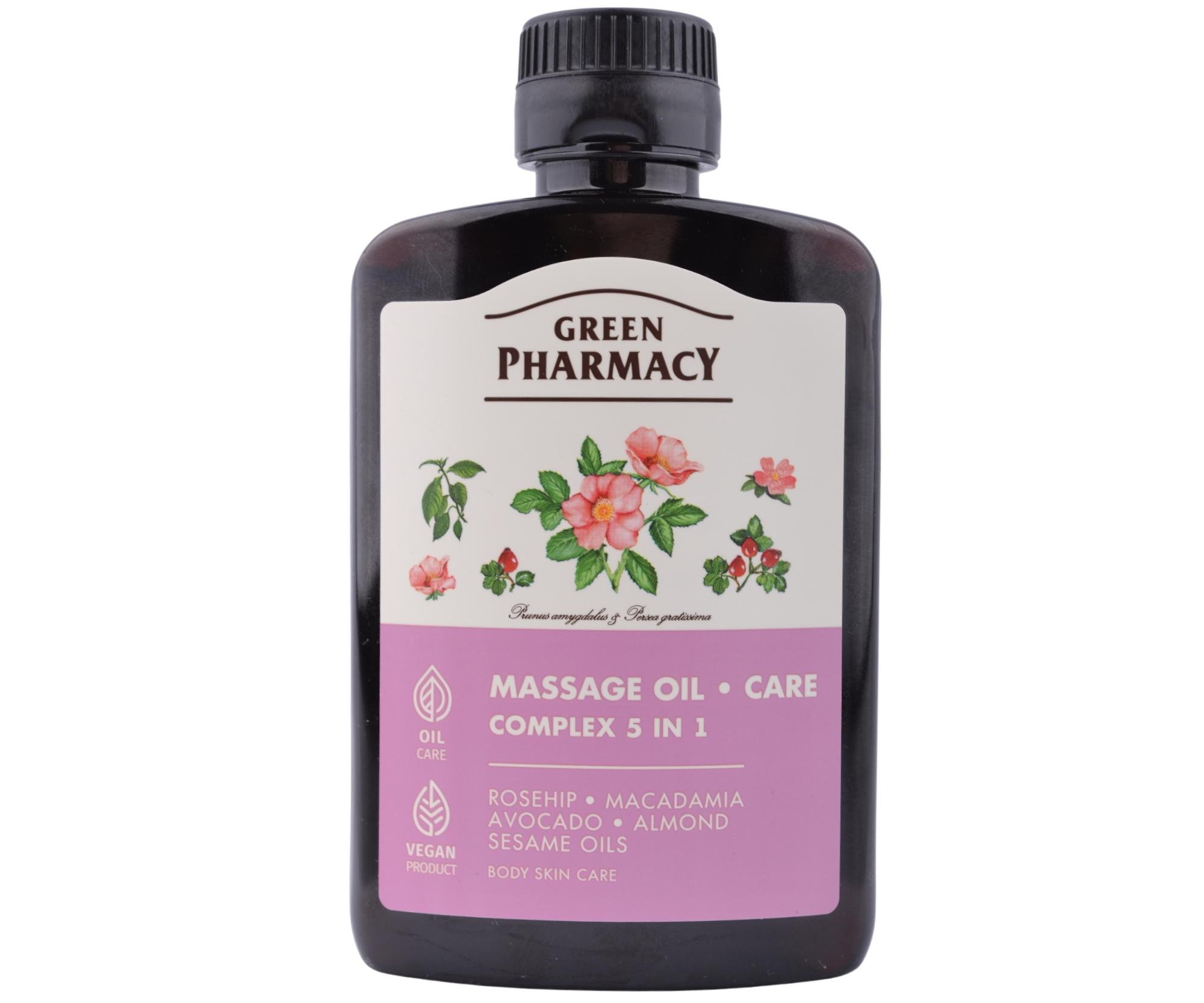 E-shop Komplexný telový a masážny olej Green Pharmacy Massage Oil Care Complex 5 in 1 - 200 ml