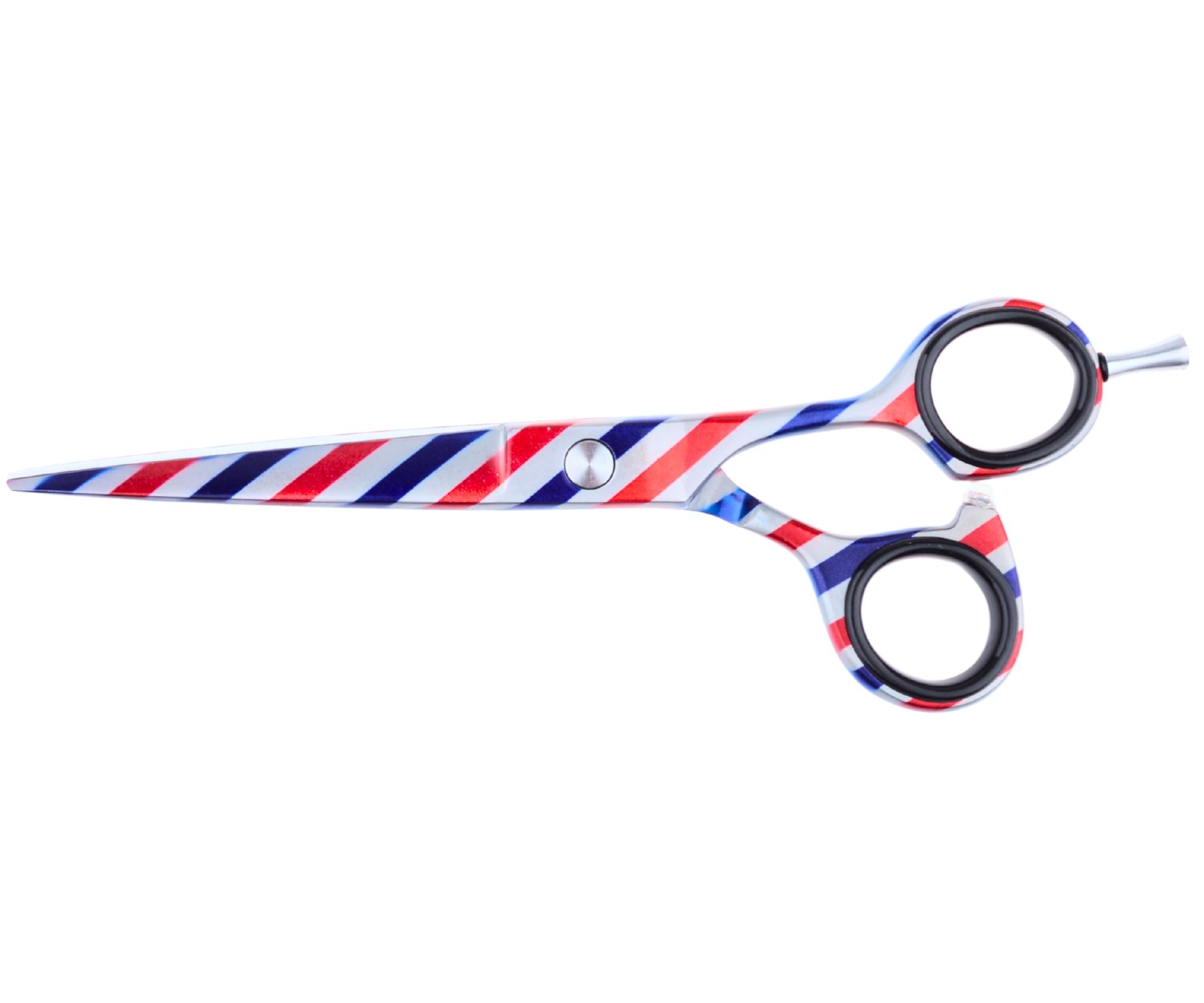E-shop Profesionálne kadernícke a barber nožnice Sibel Barburys Bjorn 6" - strieborné s pruhmi (P005048) + darček zadarmo