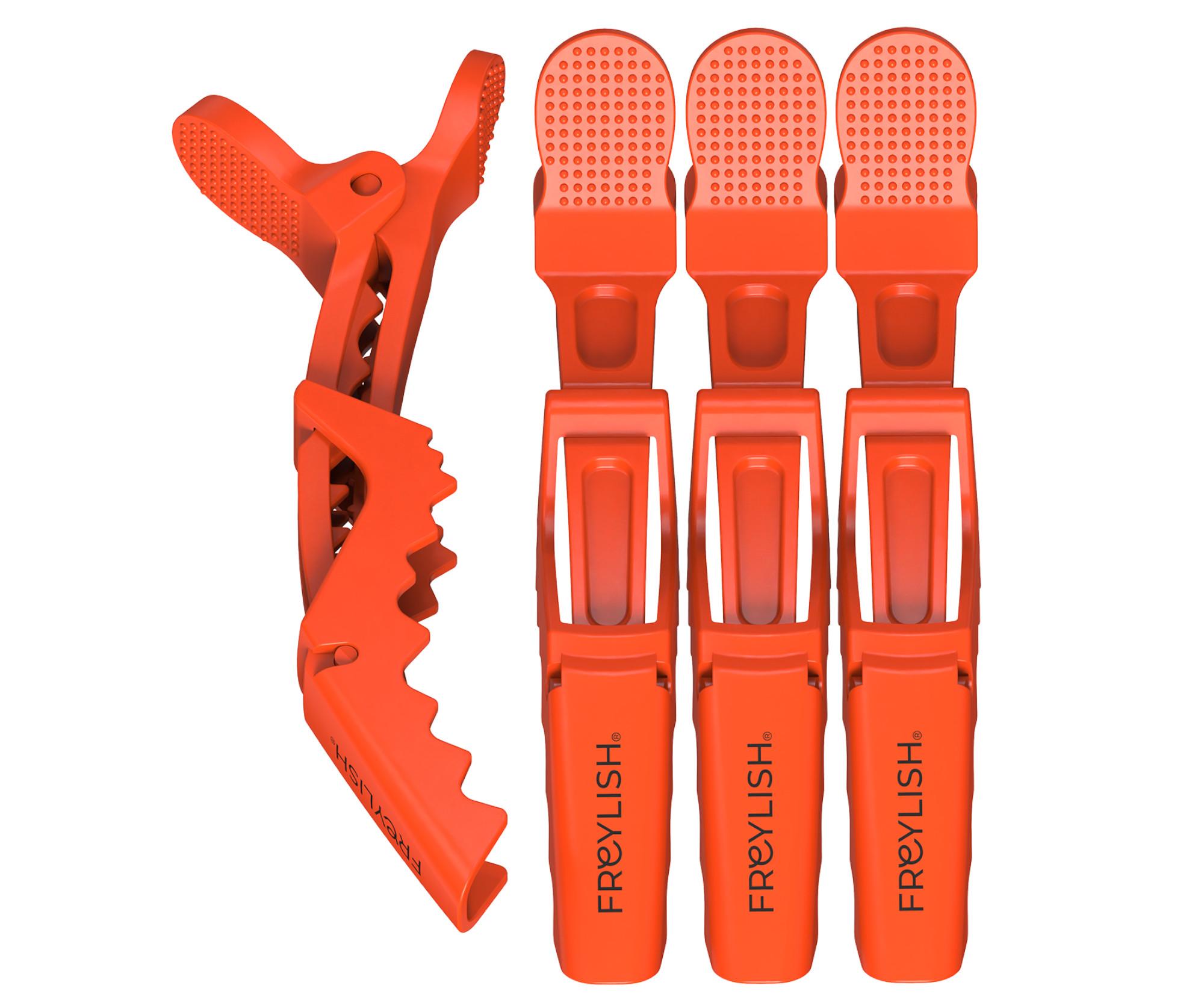 E-shop Stylingové klipsy na vlasy Freylish Hair Clips - oranžové, 4 ks + darček zadarmo