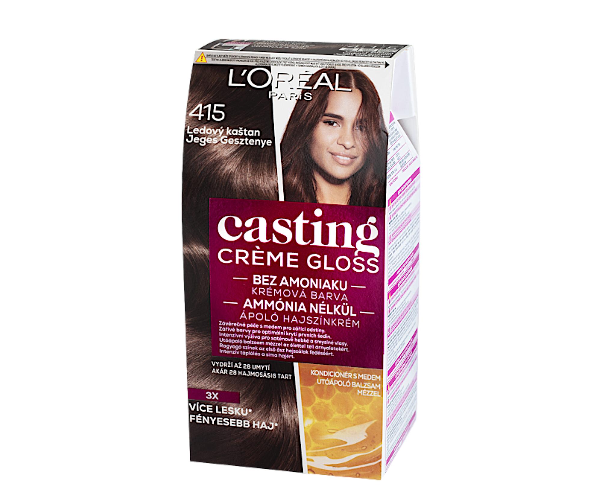 E-shop Preliv bez amoniaku Loréal Casting Créme Gloss - 415 ľadový gaštan - L’Oréal Paris + darček zadarmo