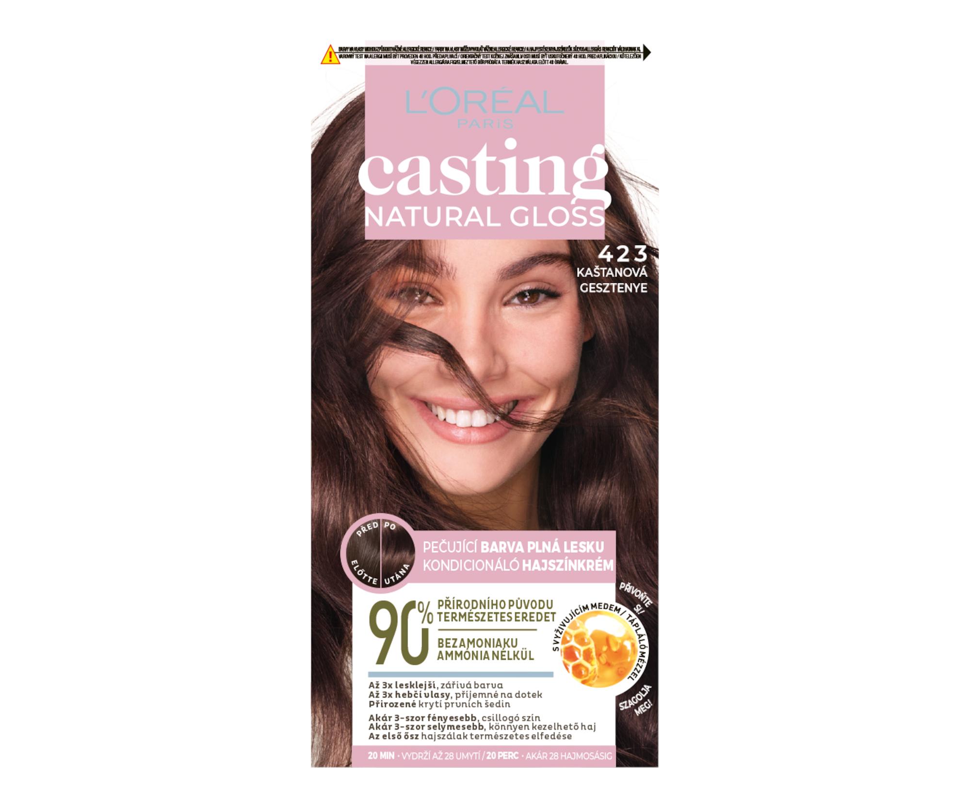 E-shop Preliv bez amoniaku Loréal Casting Natural Gloss - 423 gaštanová - L’Oréal Paris + darček zadarmo