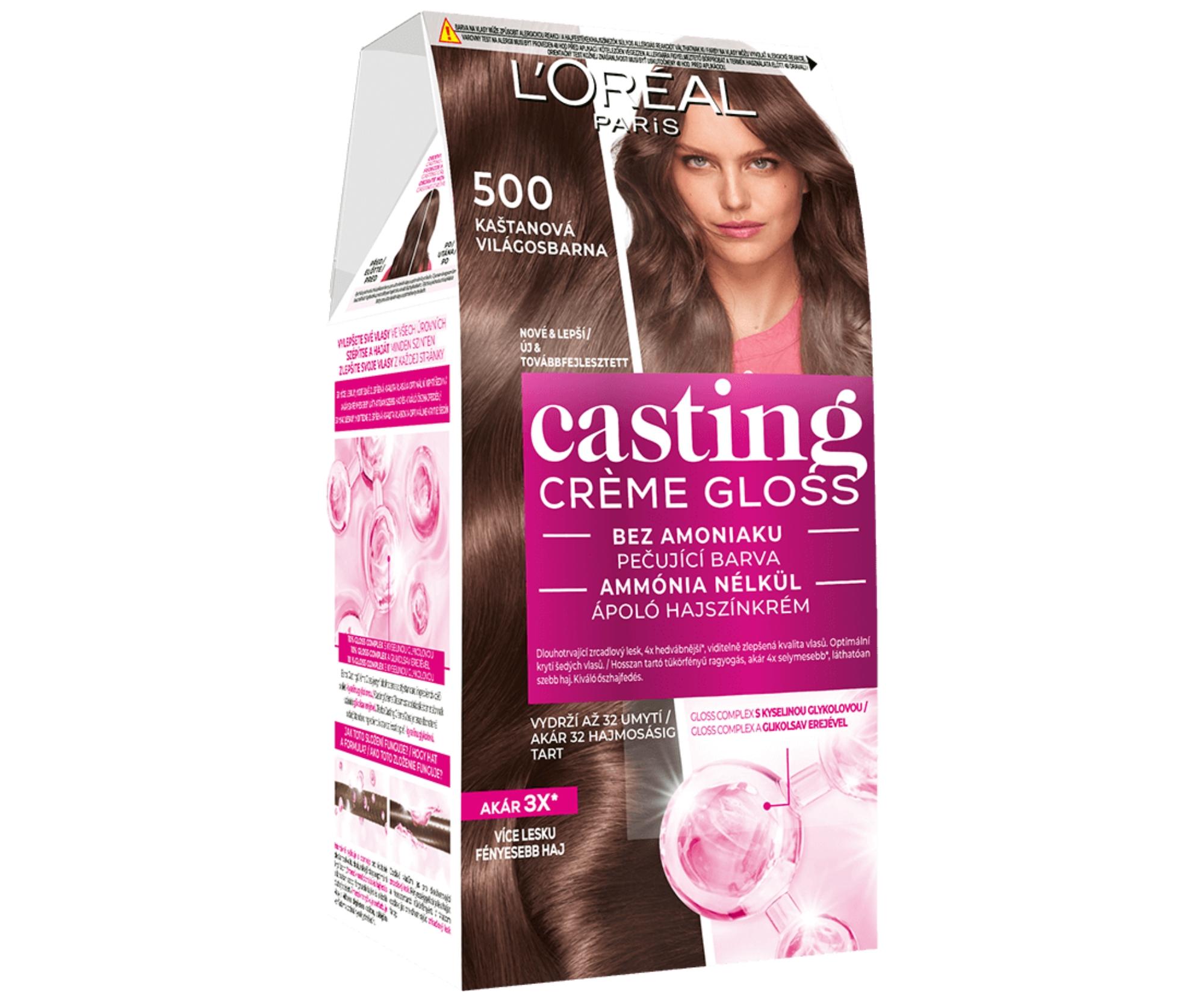 E-shop Preliv bez amoniaku Loréal Casting Créme Gloss - 500 gaštanová - L’Oréal Paris + darček zadarmo