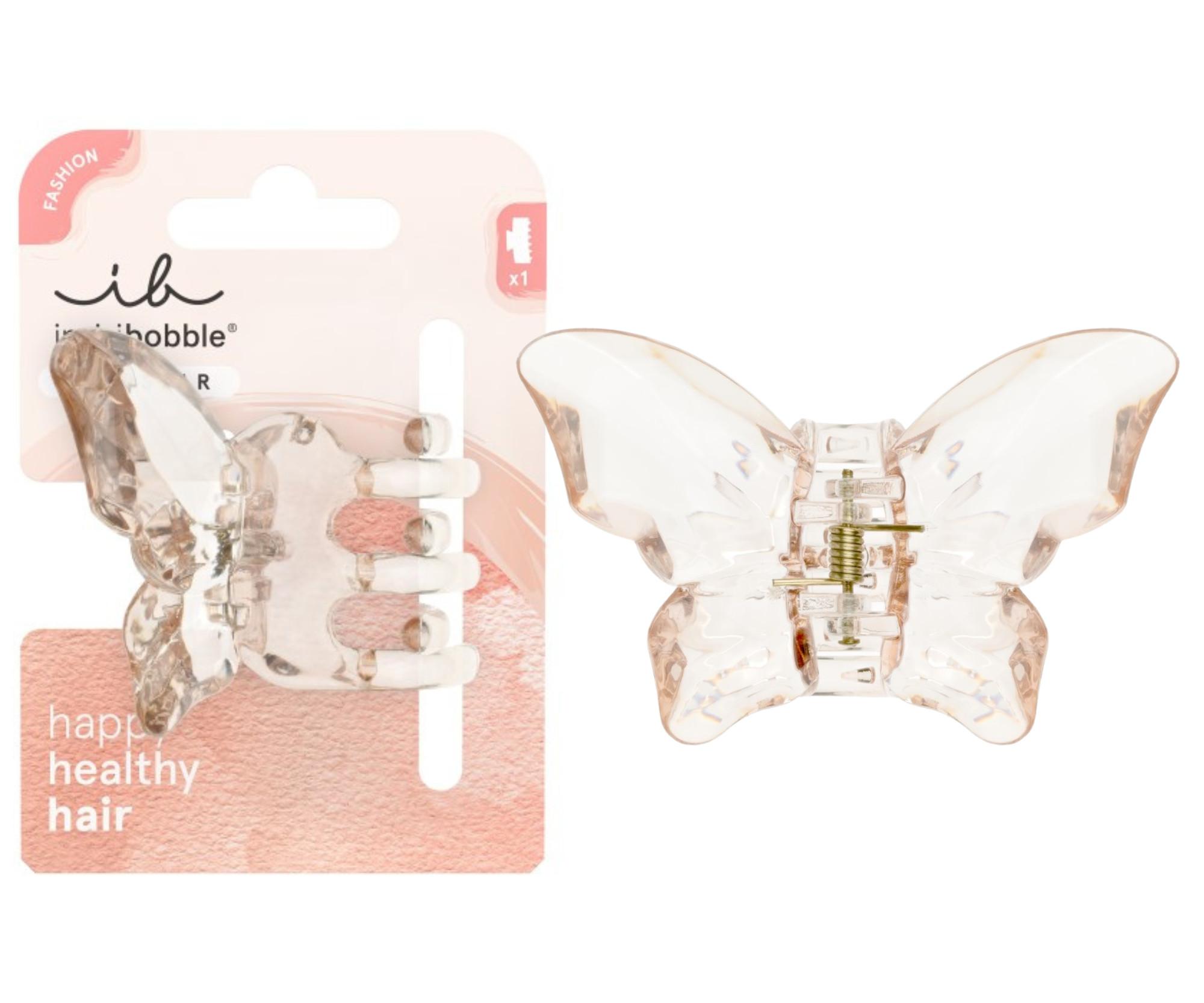 E-shop Škripec do vlasov Invisibobble Clipstar Diamond Butterfly - priehľadný koralový + darček zadarmo