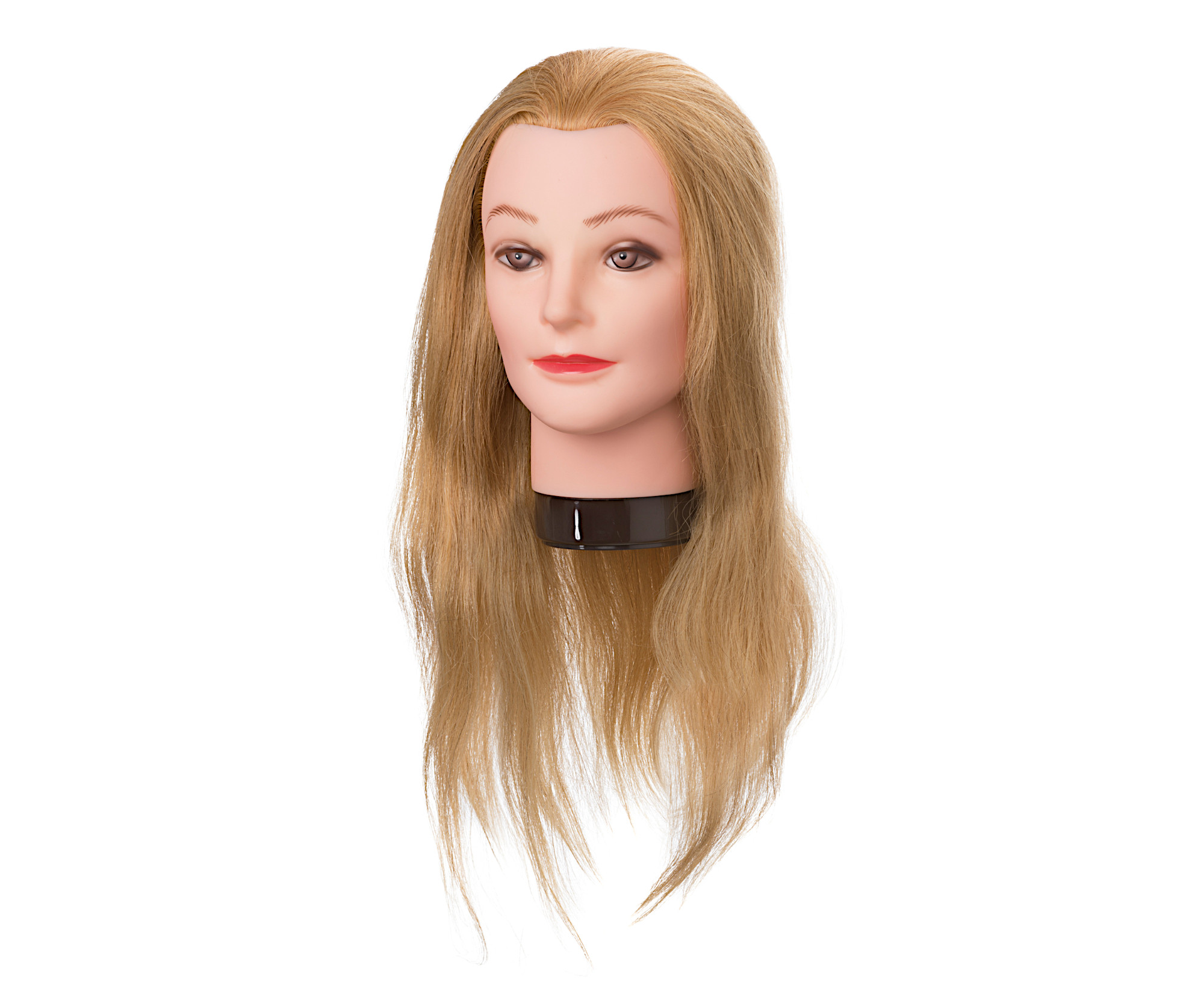 E-shop Cvičná hlava s prírodnými vlasmi Eurostil Professional - svetlá blond, 45-50 cm (04586) + darček zadarmo