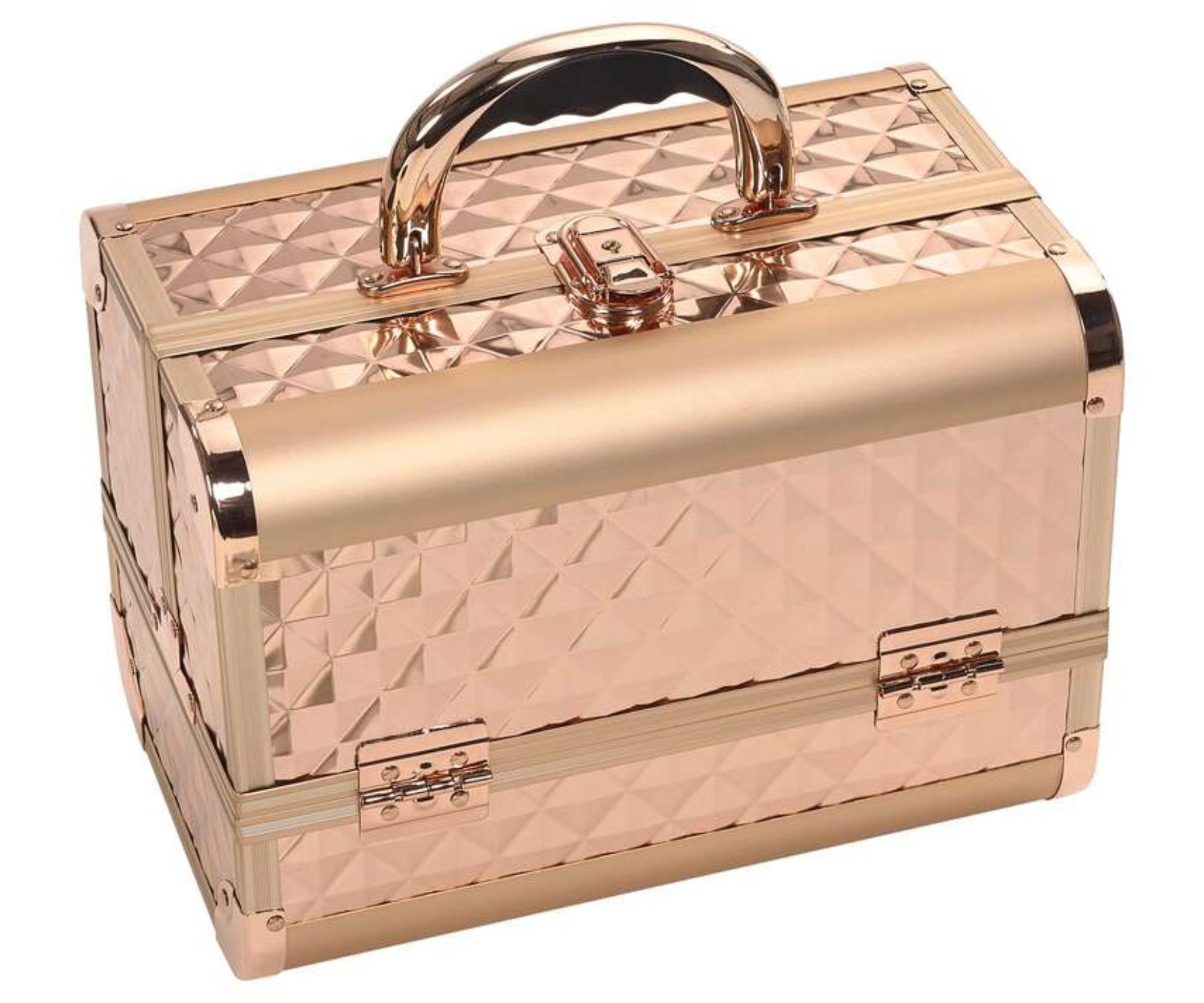 E-shop Profesionálny kozmetický kufor Sibel - rose gold (P005170) + darček zadarmo