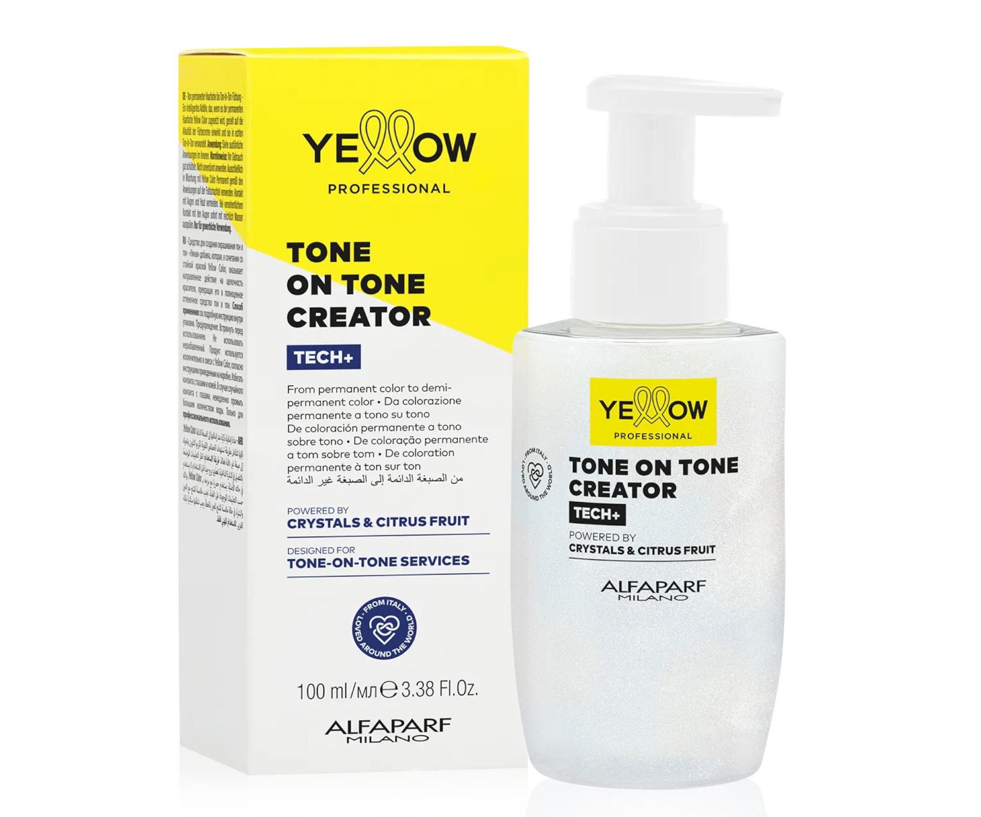 E-shop Aditívum na farbenie tón v tóne Yellow Professional Tech+ Tone On Tone Creator - 100 ml + darček zadarmo