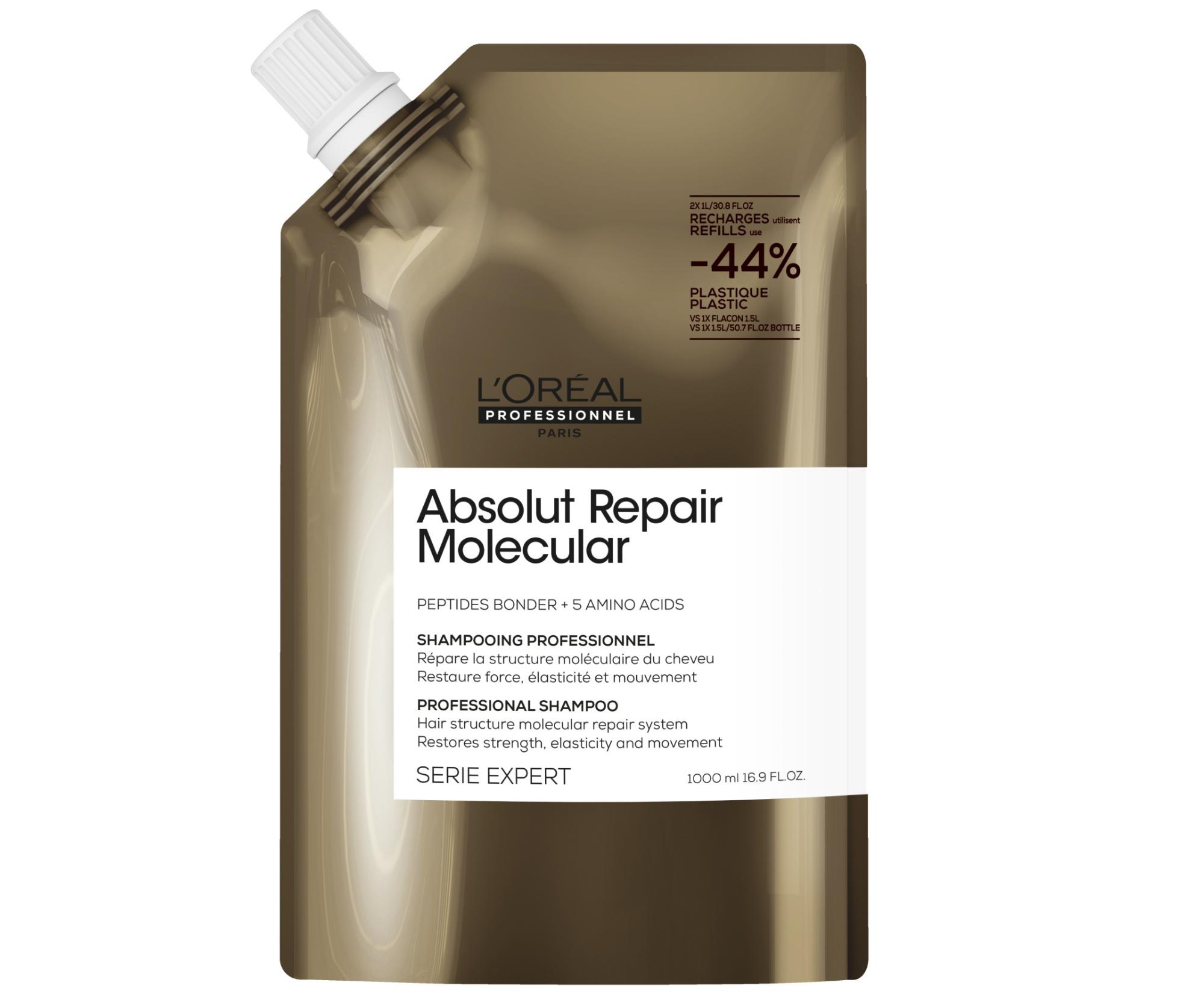 E-shop Šampón pre poškodené vlasy Loréal Professionnel Serie Expert Absolut Repair Molecular - 1000 ml, náhradná náplň - L’Oréal Professionnel + darček zadar