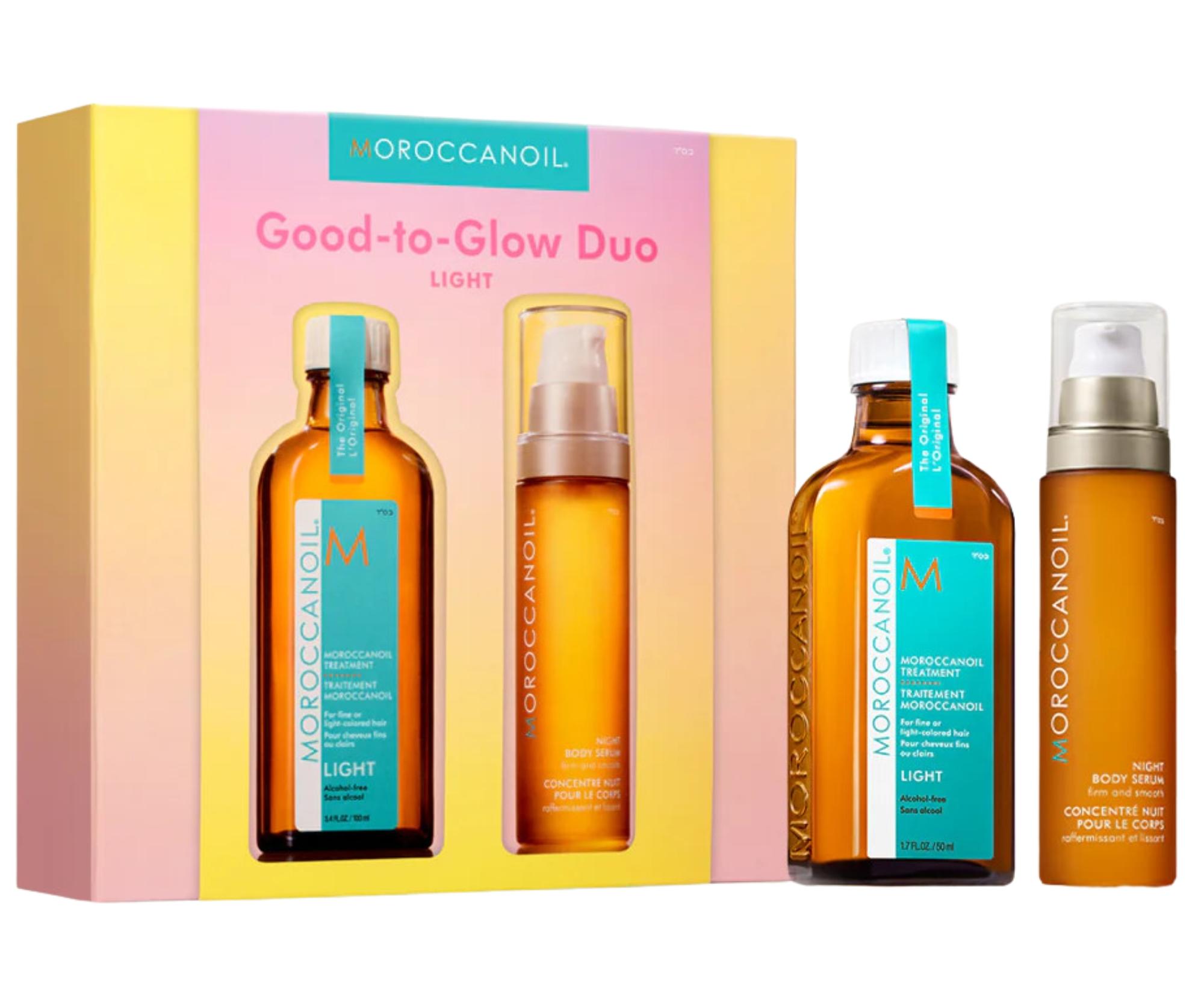 E-shop Darčeková sada ľahkej olejovej starostlivosti a nočného telového séra Moroccanoil Good-To-Glow Duo Light + darček zadarmo