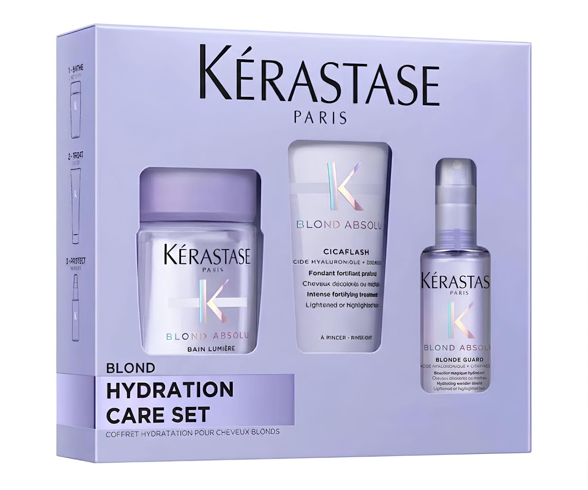 Darčeková cestovná sada pre blond vlasy Kérastase Blond Absolu Hydration Care Set + darček zadarmo