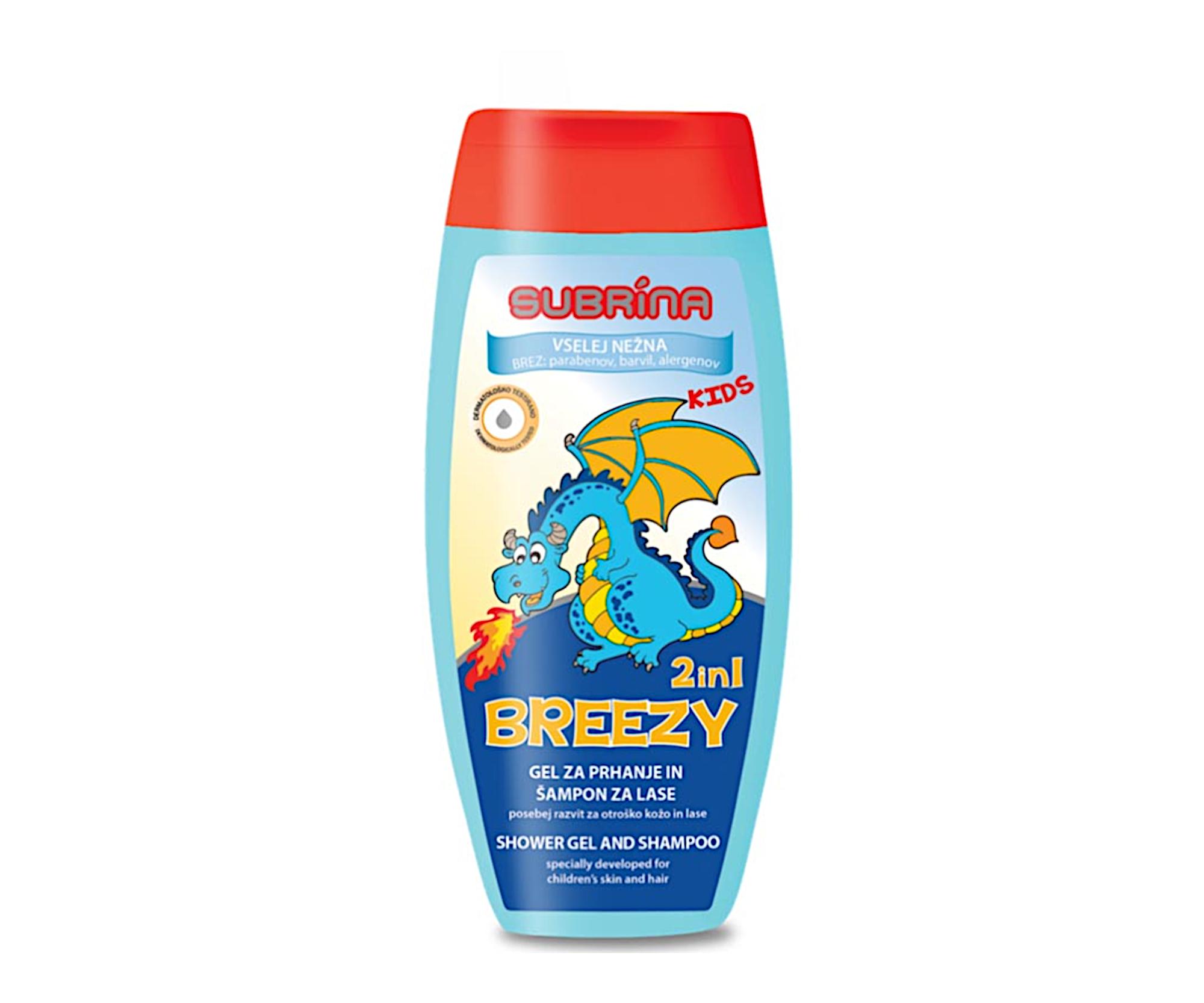 E-shop Detský sprchový gél a šampón 2v1 Subrina Breezy - 250 ml (053017) + darček zadarmo