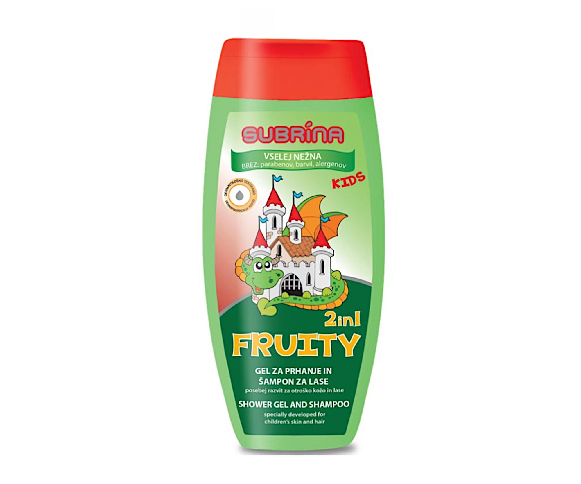 E-shop Detský sprchový gél a šampón 2v1 Subrina Fruity - 250 ml (053015) + darček zadarmo