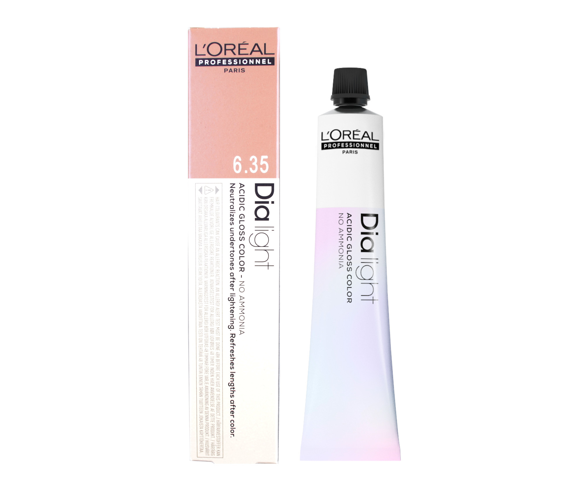 E-shop Preliv na vlasy Loréal Dialight 50 ml - odtieň 6.35 tmavo zlatá mahagónová blond - L’Oréal Professionnel + darček zadarmo