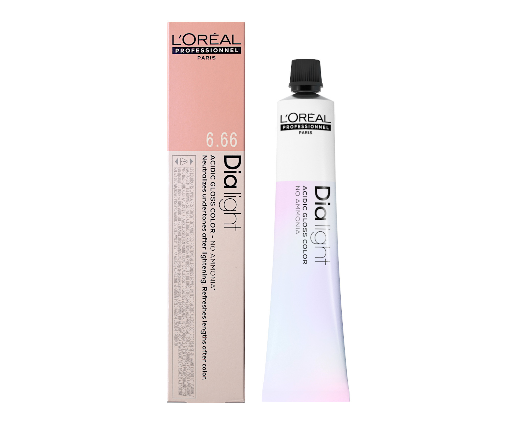 E-shop Preliv na vlasy Loréal Dialight 50 ml - odtieň 6.66 tmavý červený tmavý blond - L’Oréal Professionnel + darček zadarmo