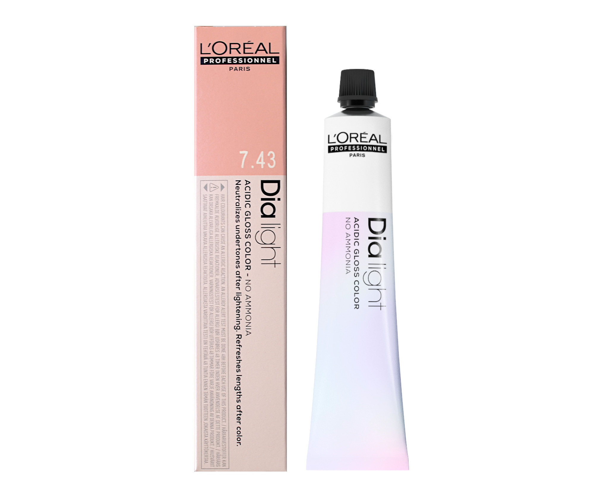 E-shop Preliv na vlasy Loréal Dialight 50 ml - odtieň 7.43 medený zlatý blond - L’Oréal Professionnel + darček zadarmo