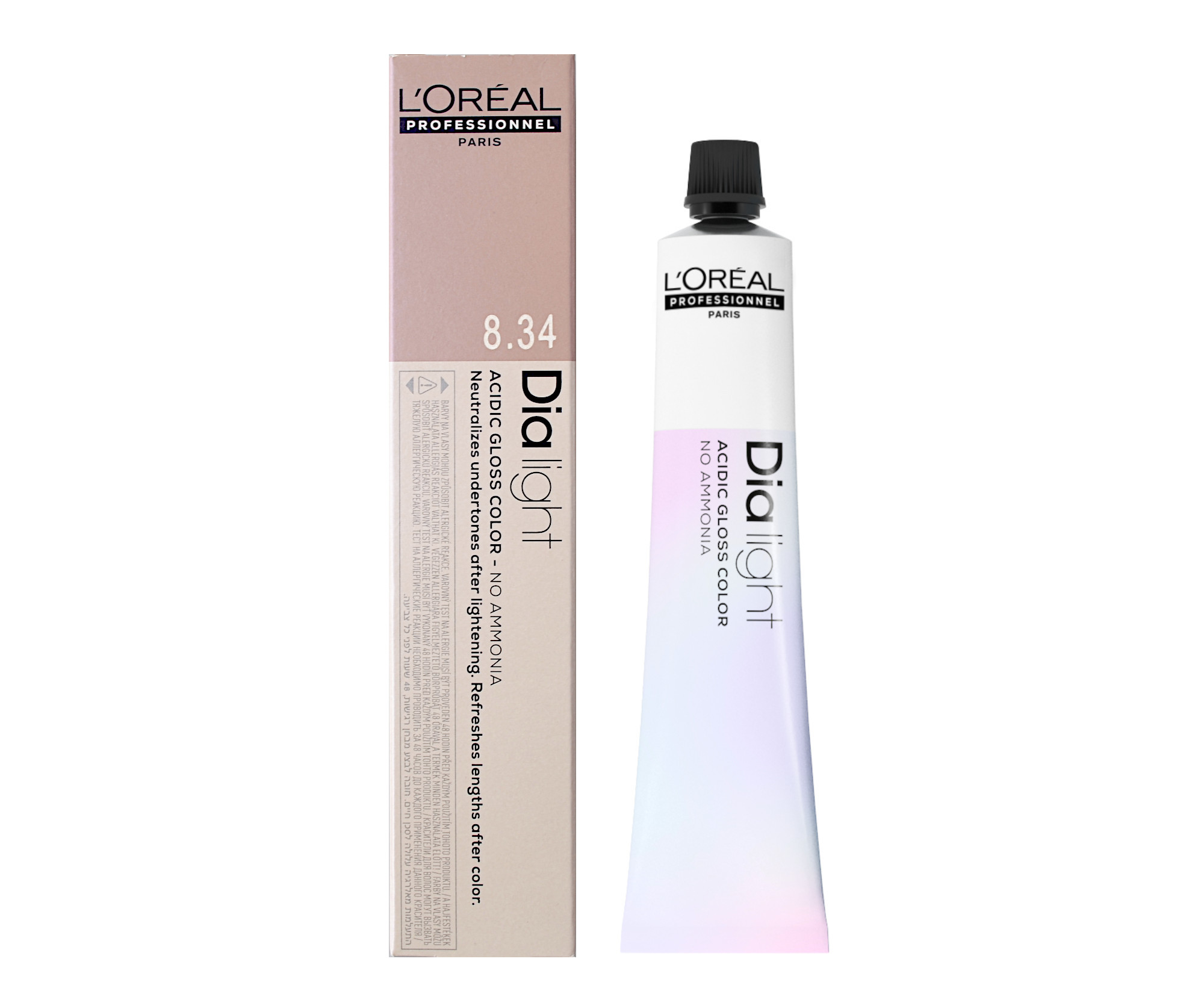 E-shop Preliv na vlasy Loréal Dialight 50 ml - odtieň 8.34 blond svetlý zlatý medený - L’Oréal Professionnel + darček zadarmo