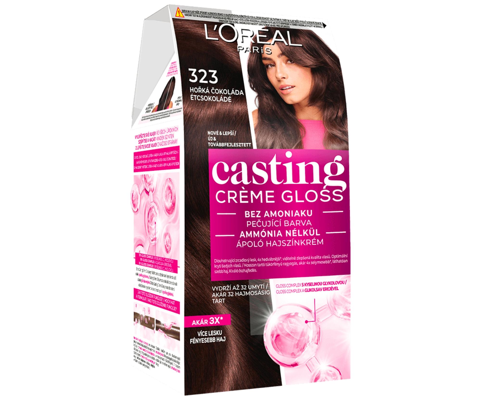 E-shop Preliv bez amoniaku Loréal Casting Créme Gloss - 323 horká čokoláda - L’Oréal Paris + darček zadarmo