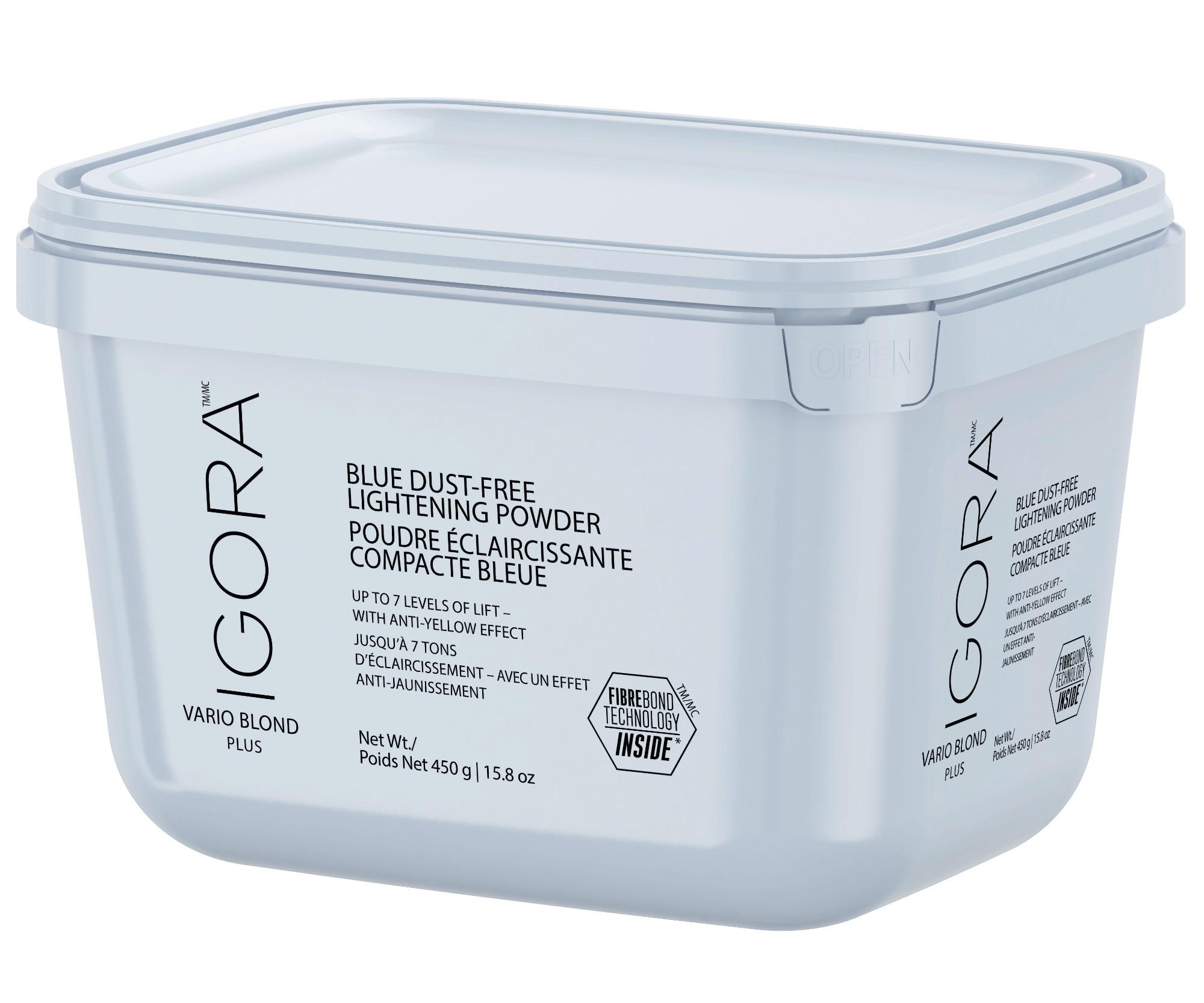 E-shop Zosvetľujúci bezprašný modrý púder Schwarzkopf Professional Igora Vario Blond Plus 7 - 450 g (2909807) + darček zadarmo