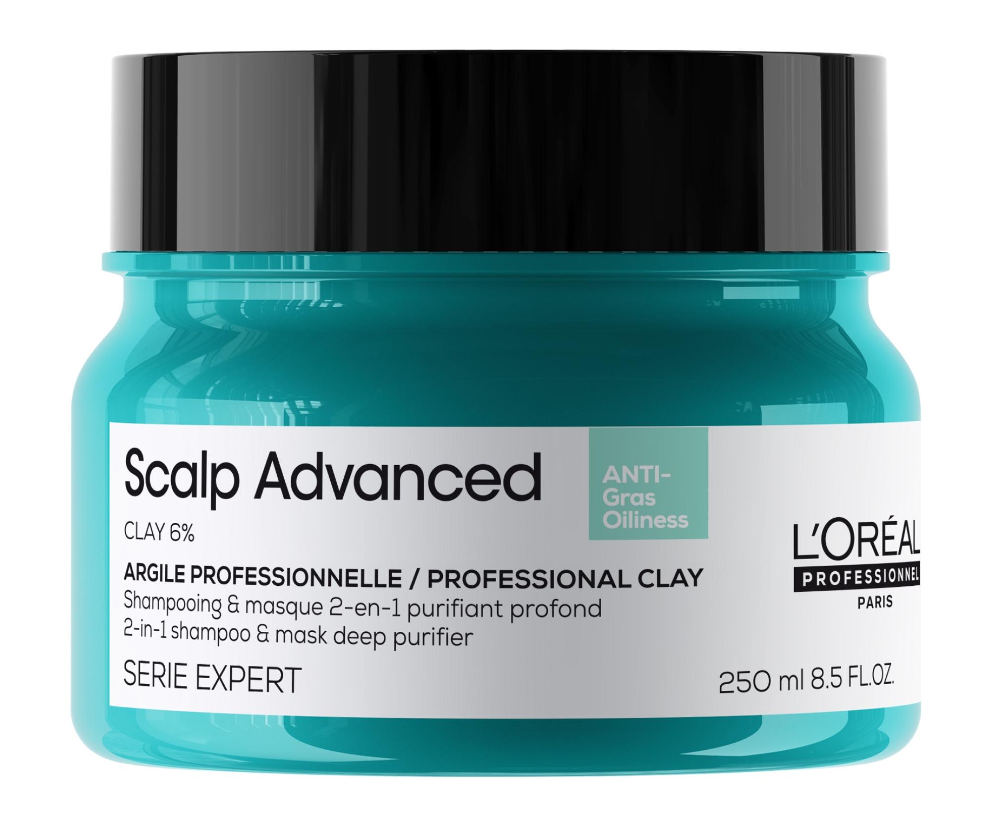 E-shop Šampón a maska 2v1 pre mastiacu sa vlasovú pokožku Loréal Professionnel Scalp Advanced - 250 ml - L’Oréal Professionnel + darček zadarmo