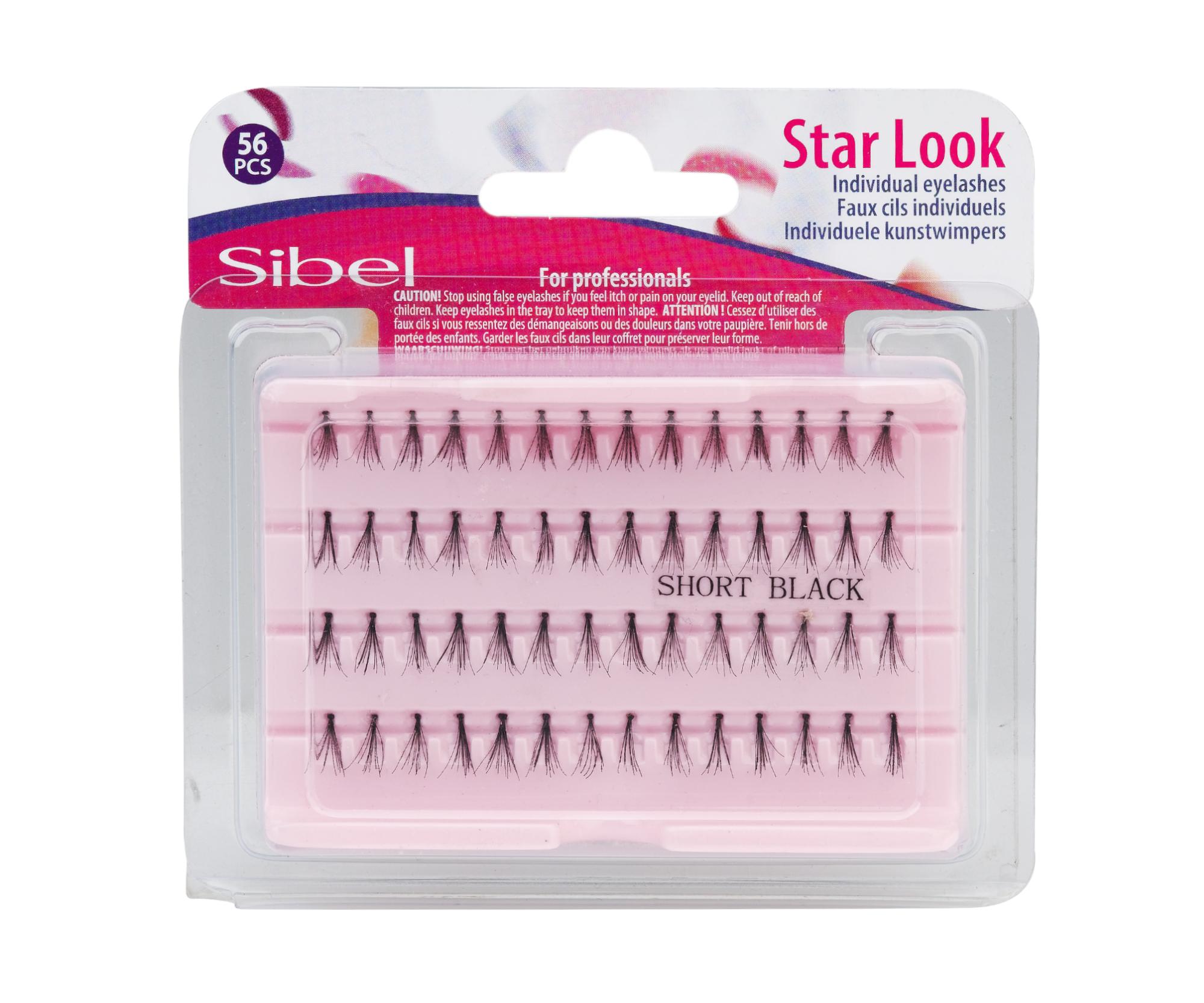 E-shop Umelé trsové riasy Sibel Star Look Individual Eyelashes - veľkosť S, 56 ks (0002693)