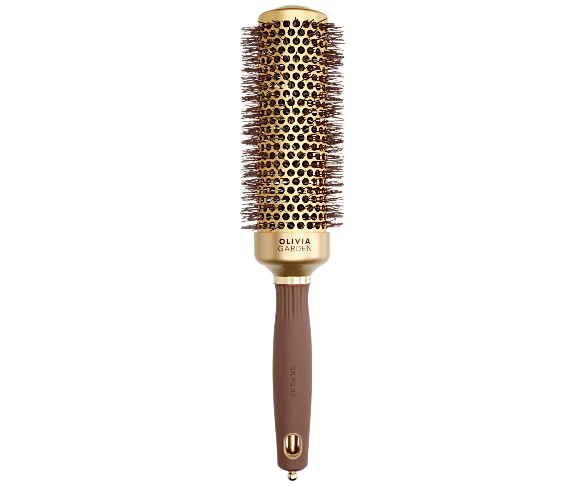 E-shop Okrúhla fúkacia kefa na vlasy Olivia Garden Expert Blowout Speed XL Gold a Brown - 45 mm (ID2171) + darček zadarmo