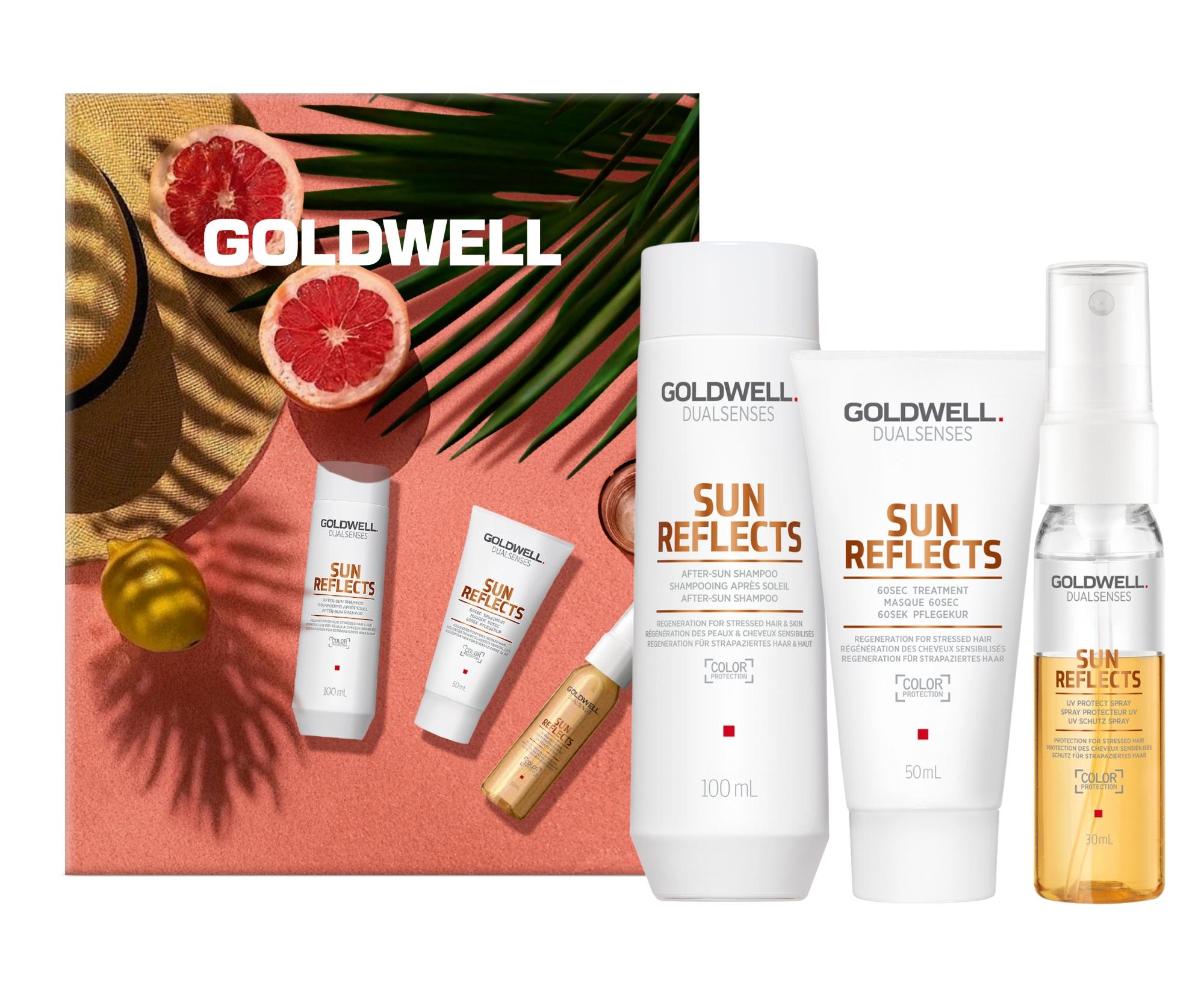 E-shop Darčeková sada pre vlasy vystavené slnku Goldwell Dualsenses Sun Reflects Travel Set + darček zadarmo