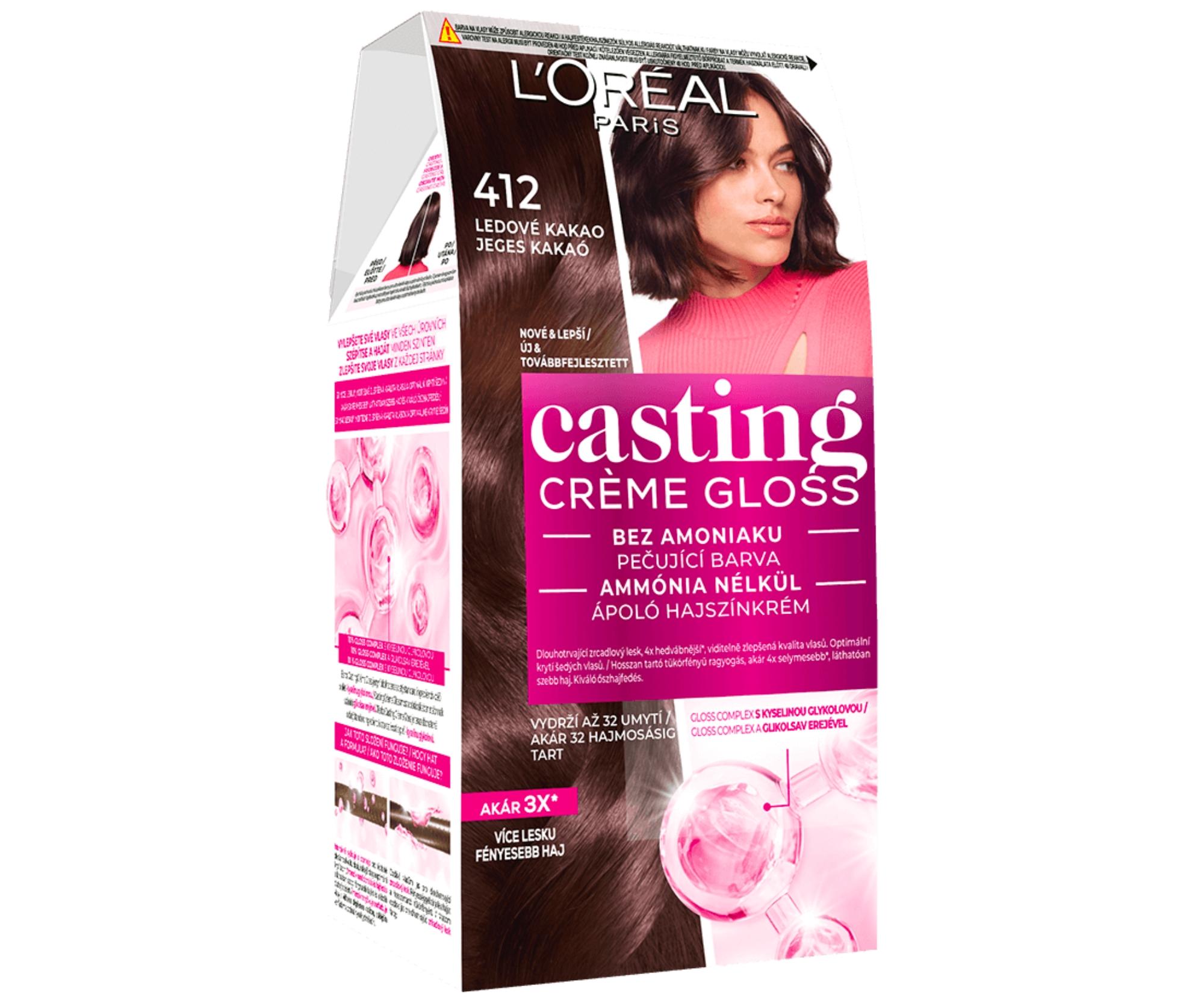 E-shop Preliv bez amoniaku Loréal Casting Créme Gloss - 412 ľadovej kakao - L’Oréal Paris + darček zadarmo