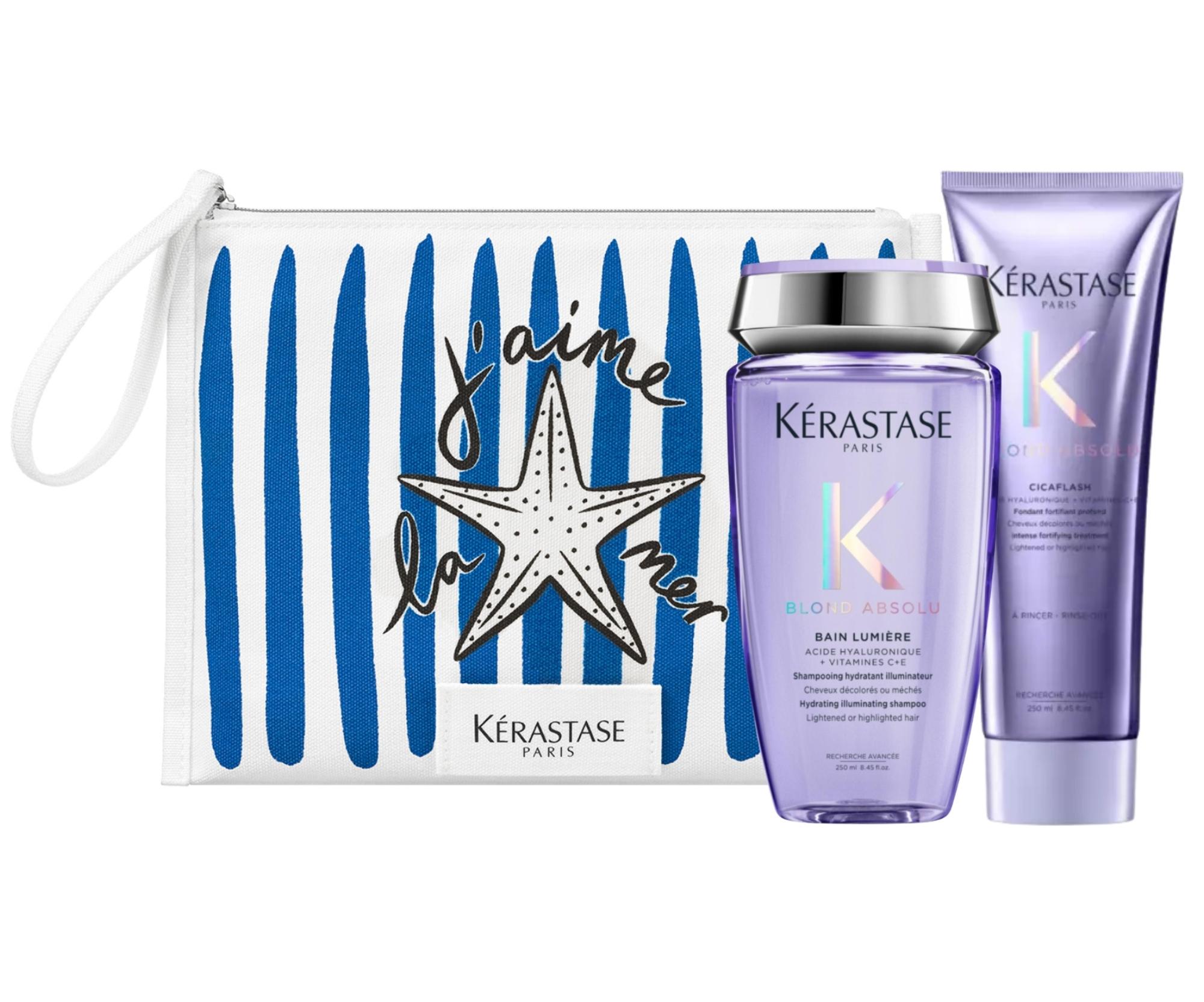 Sada na posilnenie a rozjasnenie blond vlasov Kérastase Blond Absolu + kozmetická taštička zadarmo + darček zadarmo