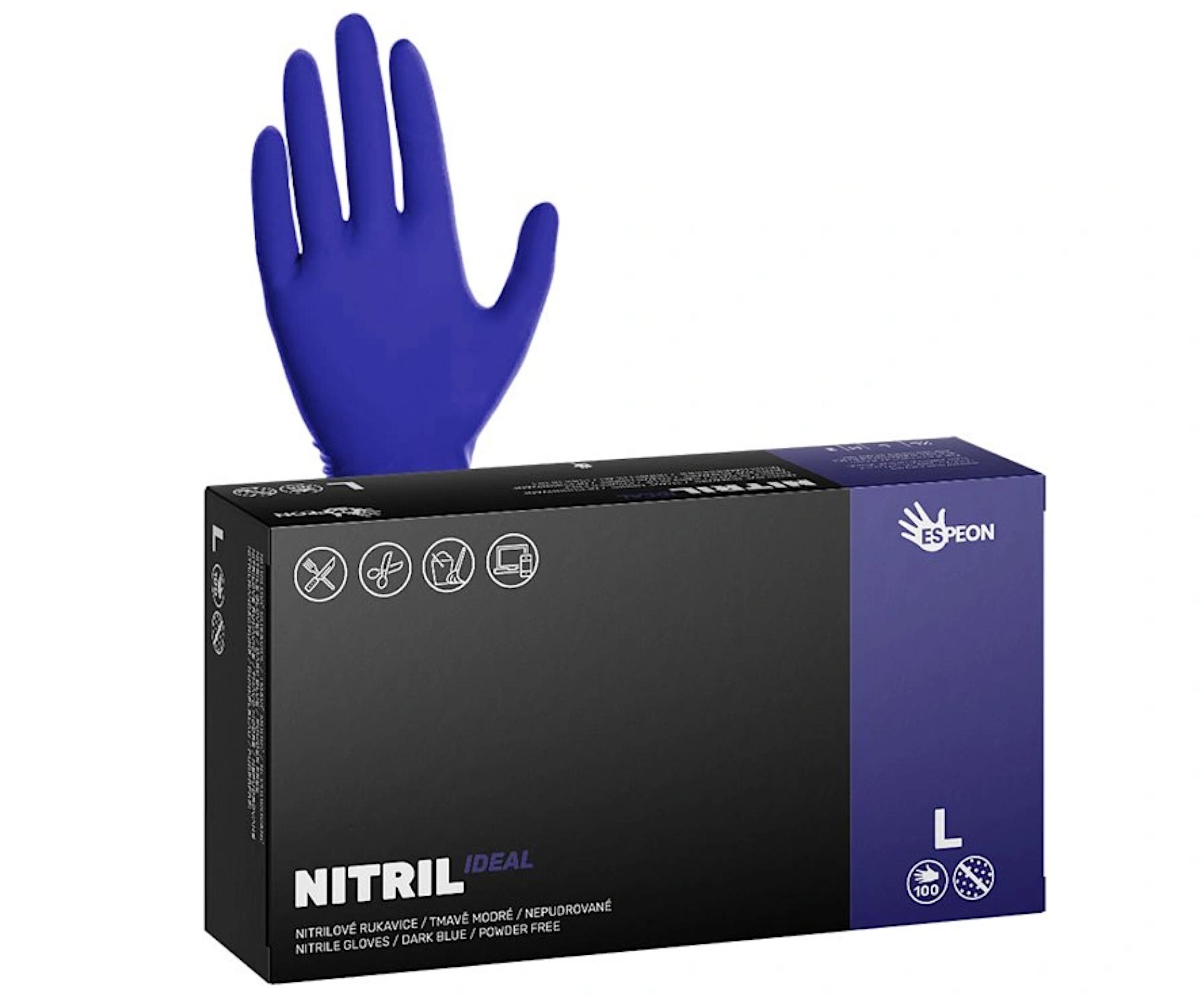E-shop Nitrilové rukavice Espeon Nitril Ideal - 100 ks, tmavo modré, veľkosť L (100136) + darček zadarmo