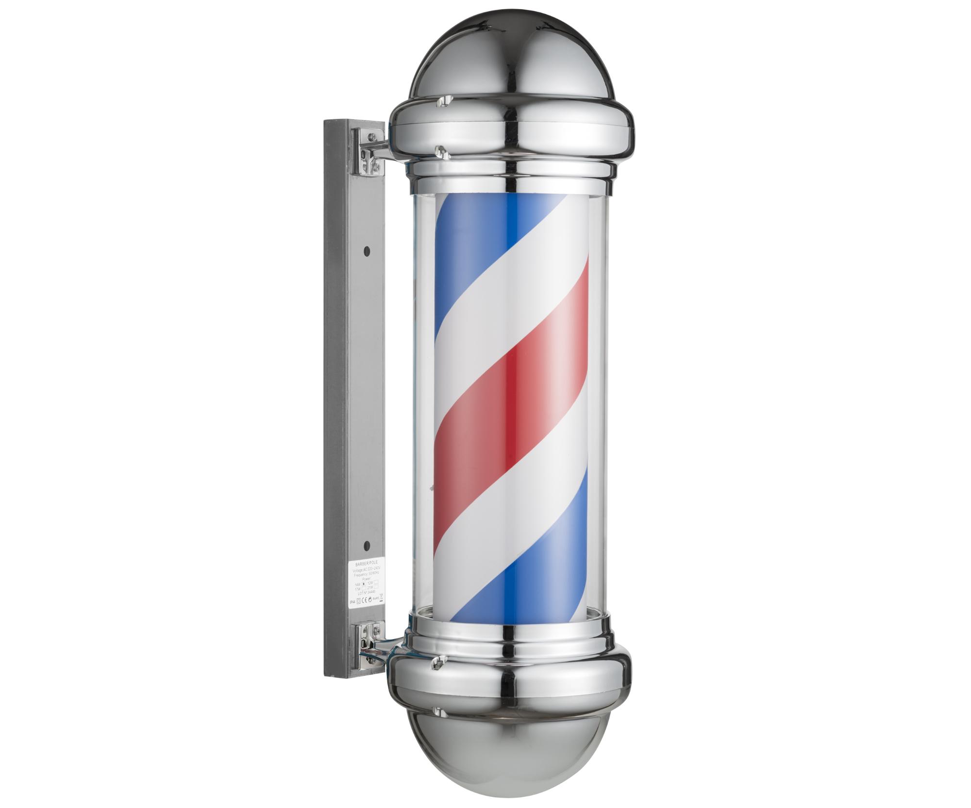 Svetelný pútač pre holičstvo Eurostil Professional - 61 cm, strieborný (04946) + darček zadarmo.