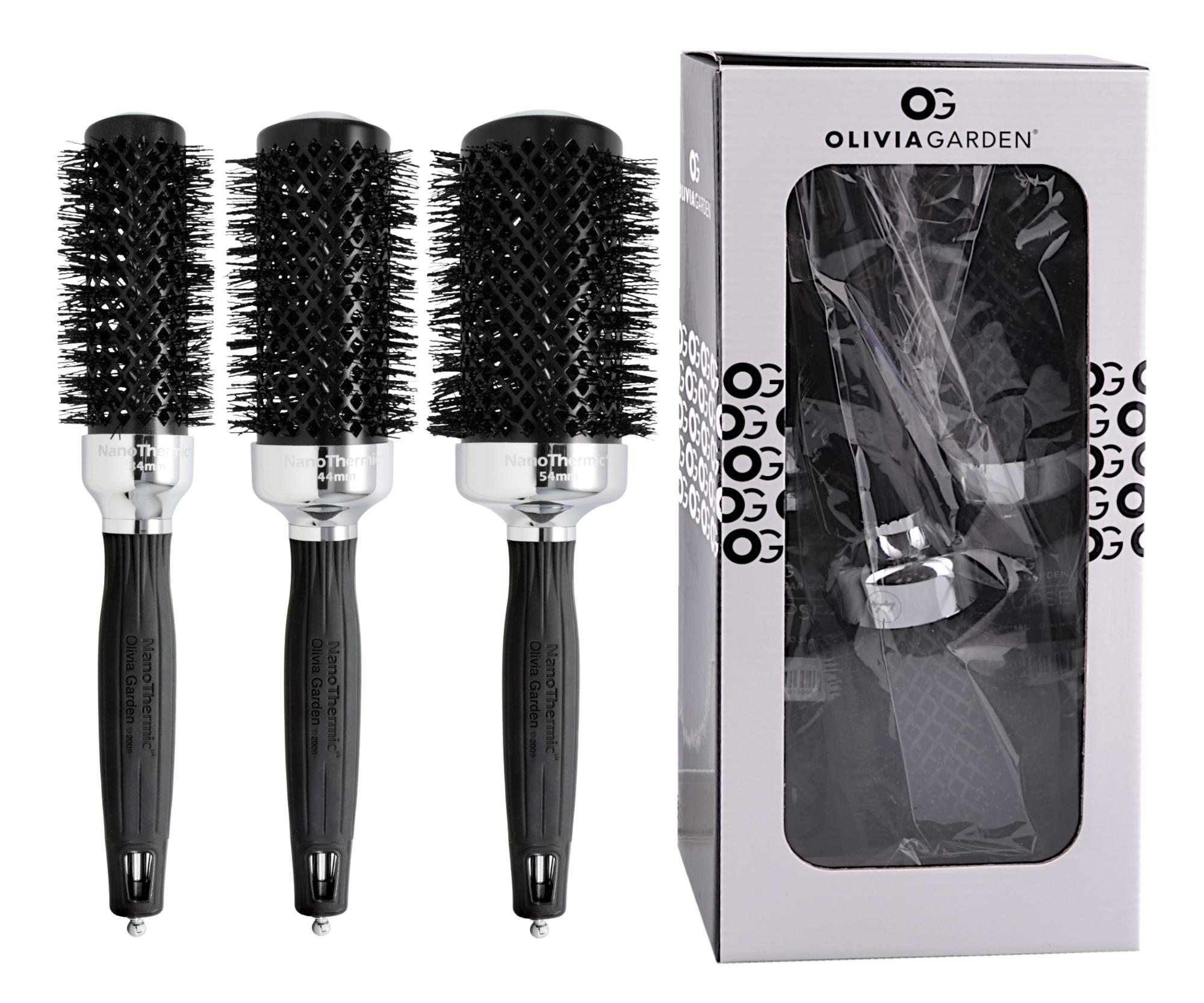 E-shop Darčeková sada okrúhlych kief na vlasy Olivia Garden Eclipse Nanothermic Thermal + darček zadarmo
