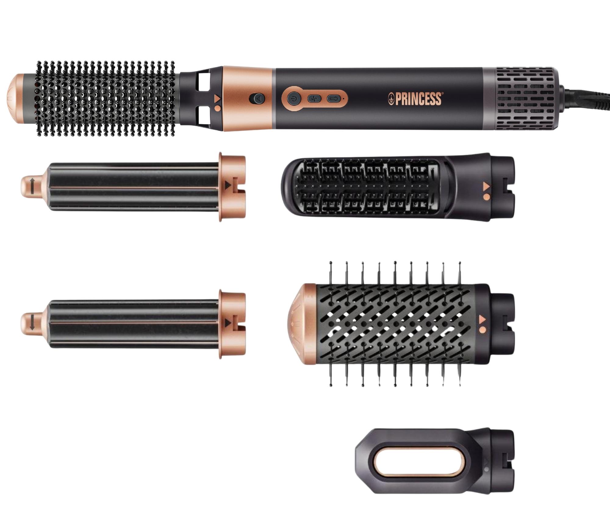 Multifunkčný stylingový kulmofén so šiestimi nadstavcami Princess Airstyler Plus 529215  - 1000 W, čierny + darček zadarmo