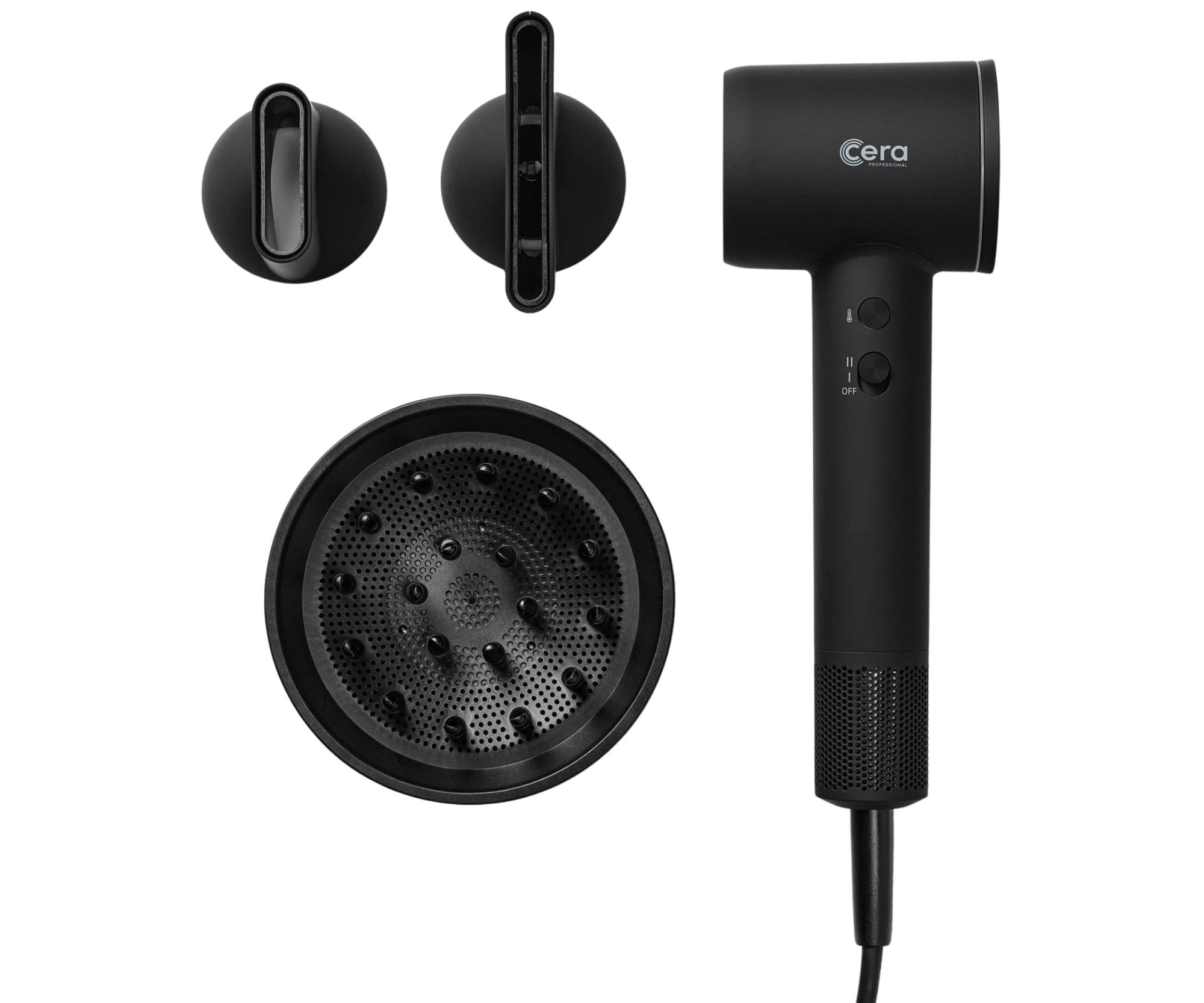 E-shop Profesionálny fén na vlasy Cera Pro BLDC Dryer - 1600 W, matný čierny (42554) + darček zadarmo