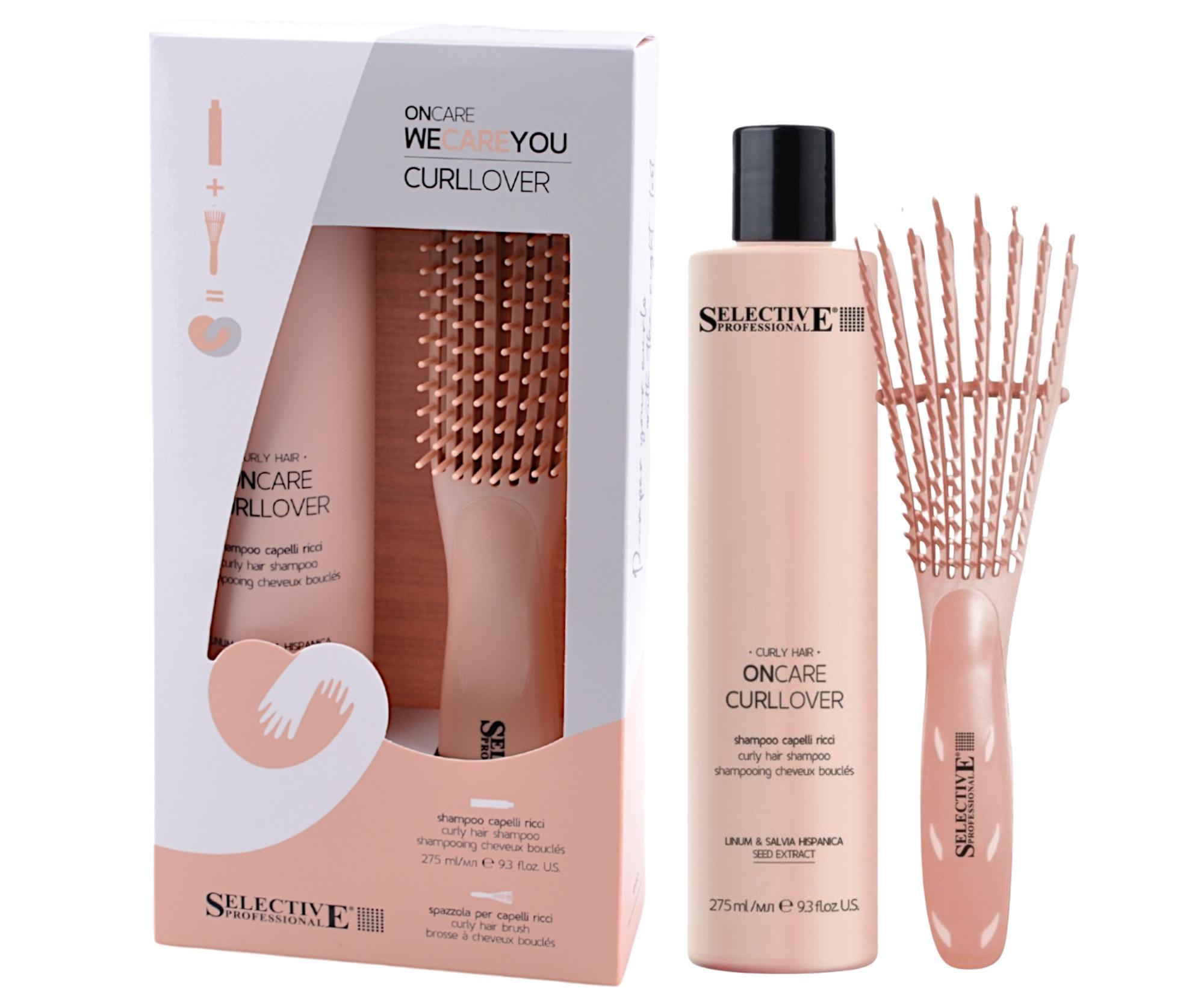 E-shop Darčeková sada pre kučeravé vlasy Selective Professional OnCare CurlLover WeCareYou Kit - šampón + kefa zadarmo + darček zadarmo
